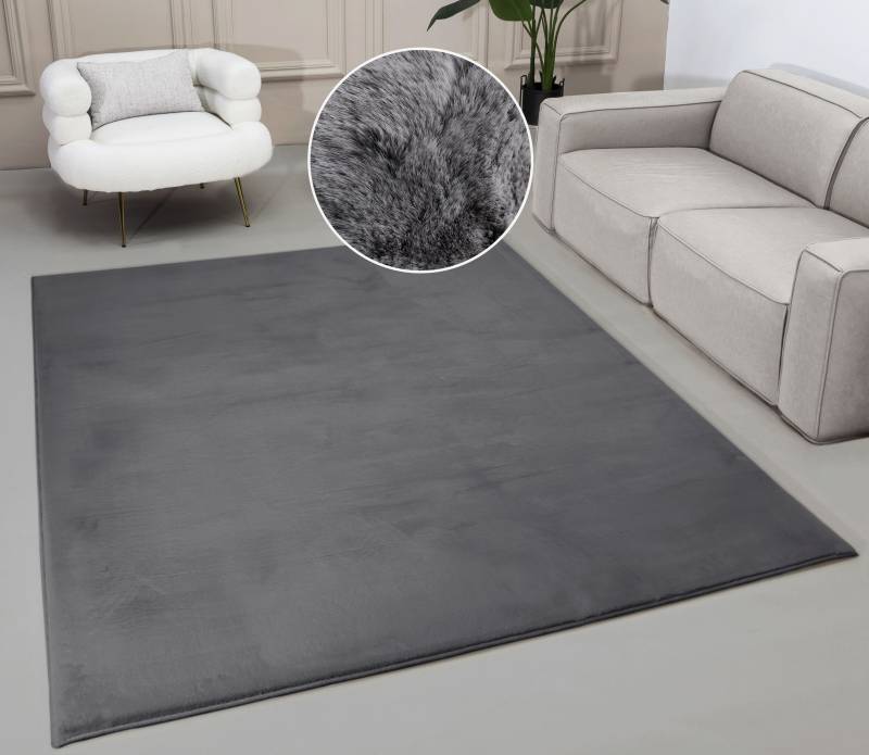 Leonique Fellteppich »Balu«, rechteckig, 20 mm Höhe, Kunstfell in Kaninchenfell Haptik, fussbodenheizungsgeeignet, pflegeleicht, ideale Teppiche für Wohnzimmer, Schlafzimmer, Esszimmer, Arbeitszimmer von My Home