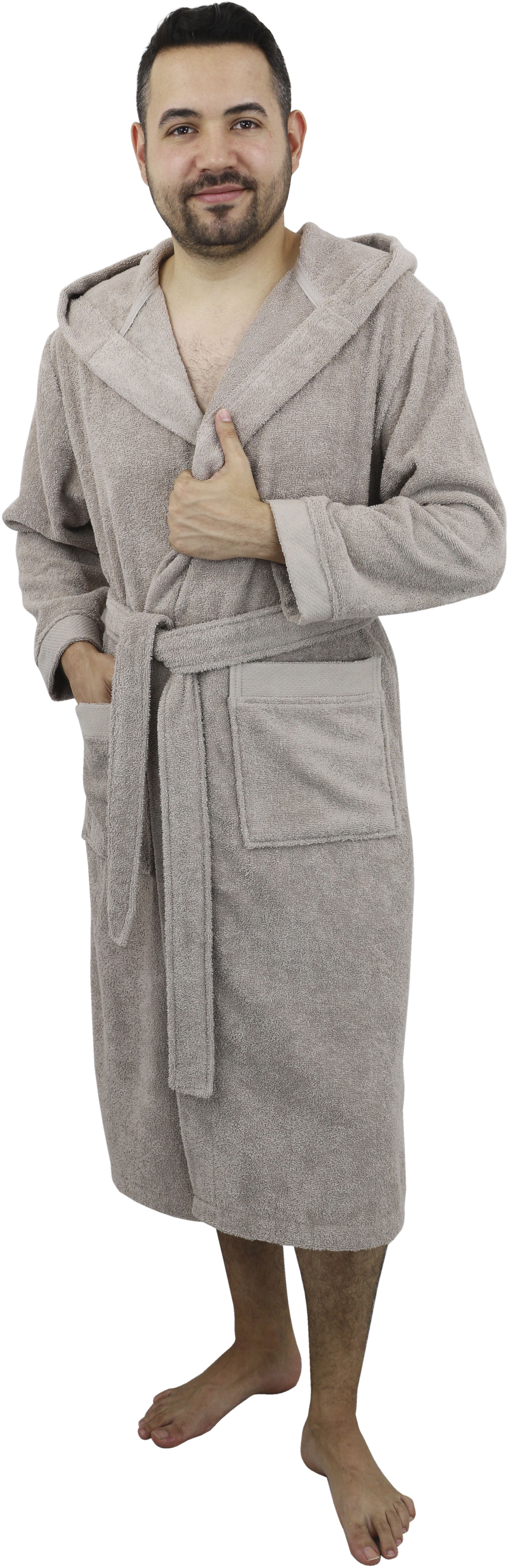 my home Unisex-Bademantel »Tailles, ideal für Sauna & Spa, Hotelbademantel, Morgenmantel«, (1 St.), langer Bademantel für Damen und Herren, 100% Baumwolle, XS-3XL von my home
