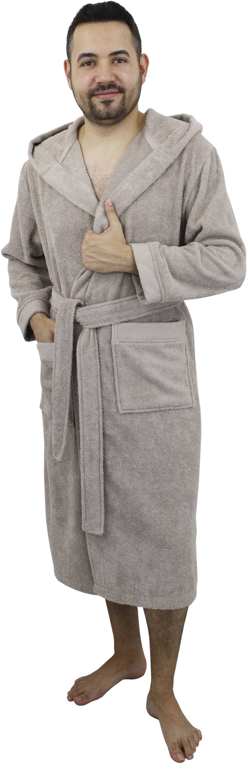 my home Unisex-Bademantel »Tailles, ideal für Sauna & Spa, Hotelbademantel, Morgenmantel«, (1 St.), langer Bademantel für Damen und Herren, 100% Baumwolle, XS-3XL von my home