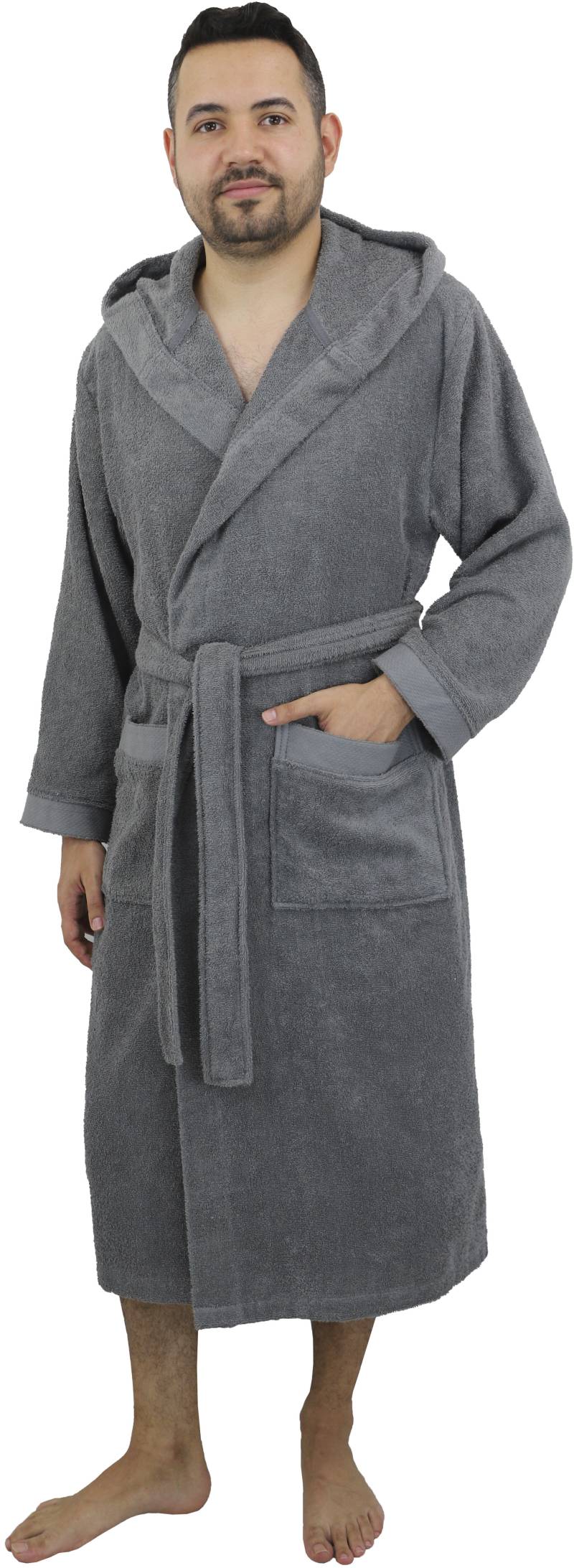 my home Unisex-Bademantel »Tailles, ideal für Sauna & Spa, Hotelbademantel, Morgenmantel«, (1 St.), langer Bademantel für Damen und Herren, 100% Baumwolle, XS-3XL von my home