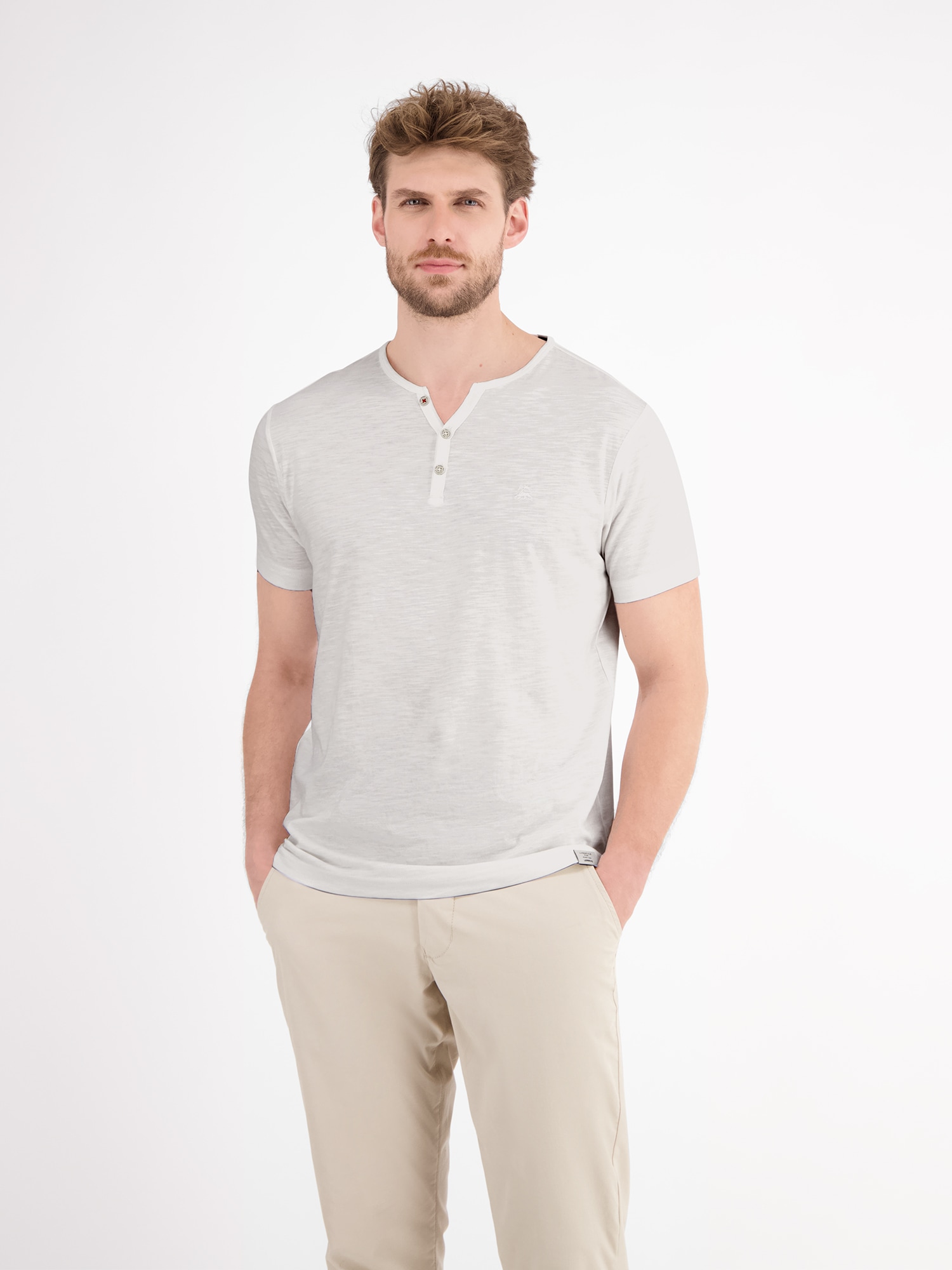 LERROS Henleyshirt »LERROS Serafino-Shirt in unifarbener Strukturware« LERROS Henleyshirt »LERROS Serafino-Shirt in unifarbener Strukturware« von Lerros