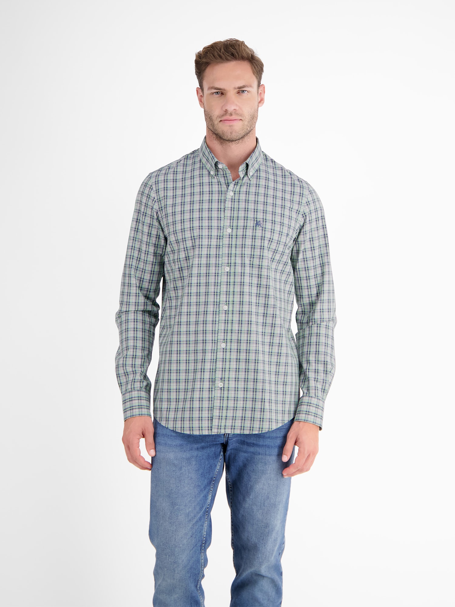 LERROS Karohemd »LERROS Kariertes Herrenhemd mit Button-down-Kragen« LERROS Karohemd »LERROS Kariertes Herrenhemd mit Button-down-Kragen« von Lerros