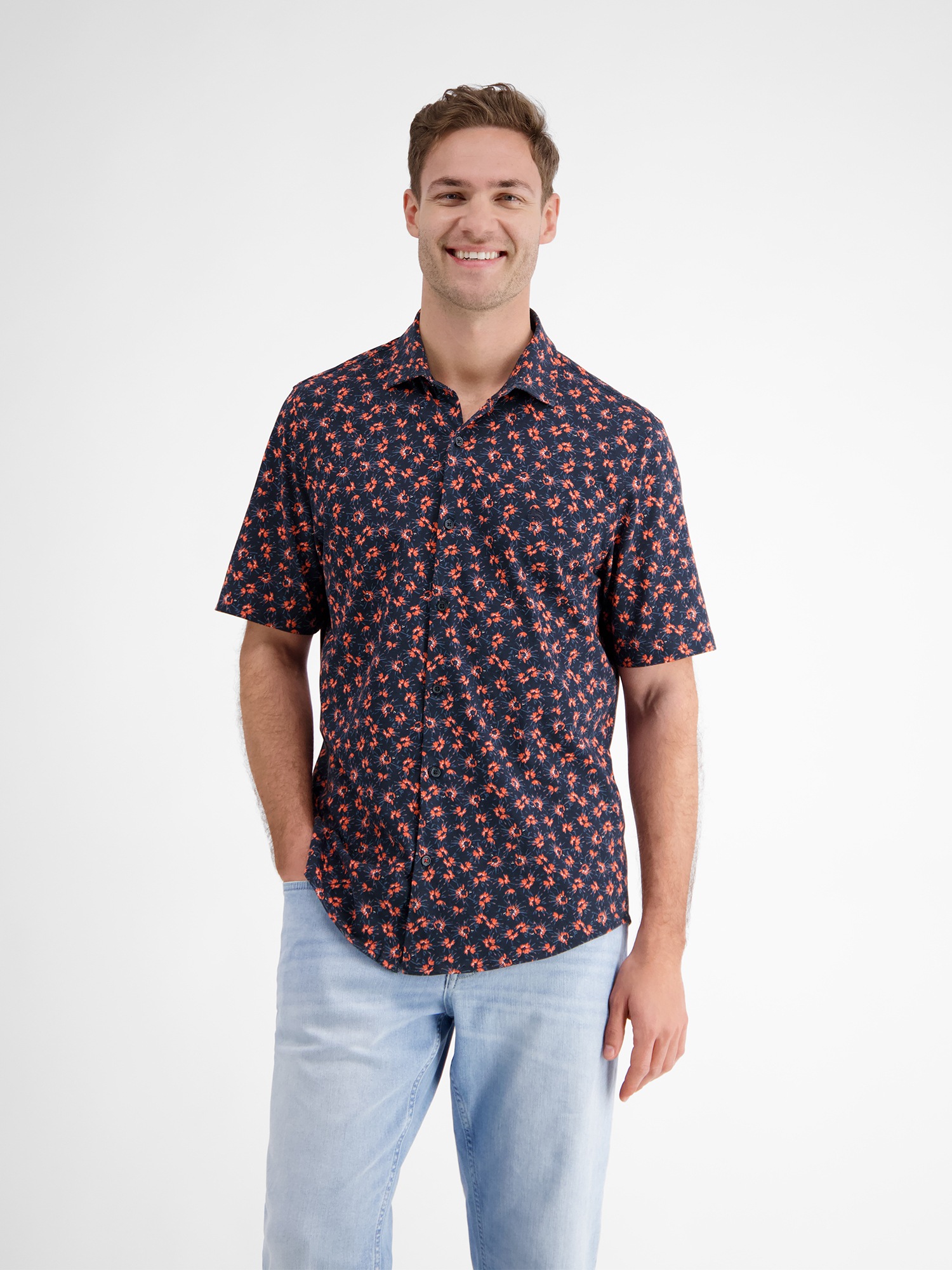 LERROS Kurzarmhemd »LERROS Herren Jerseyhemd, floral gemustert« von Lerros
