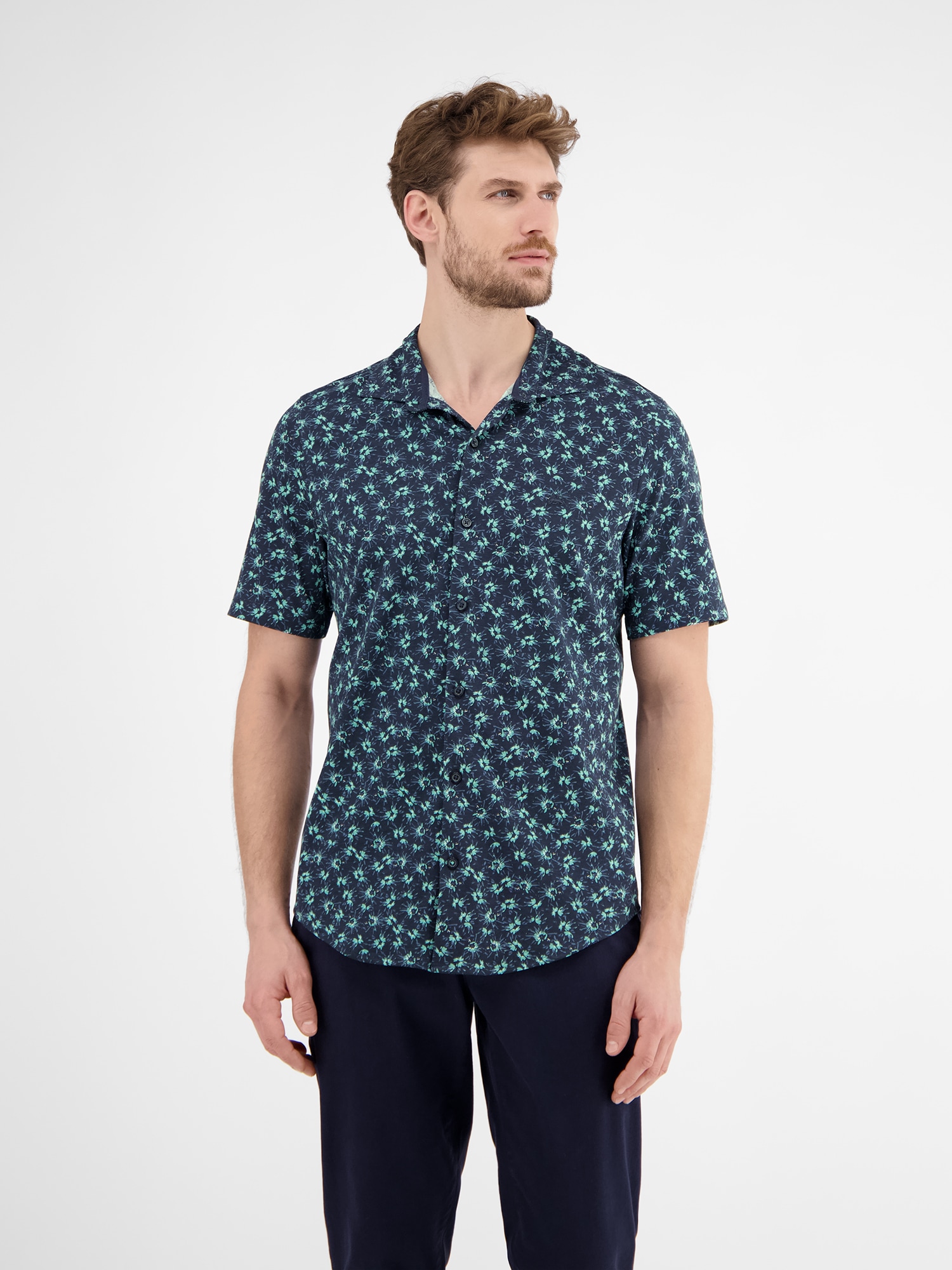 LERROS Kurzarmhemd »LERROS Herren Jerseyhemd, floral gemustert« von Lerros