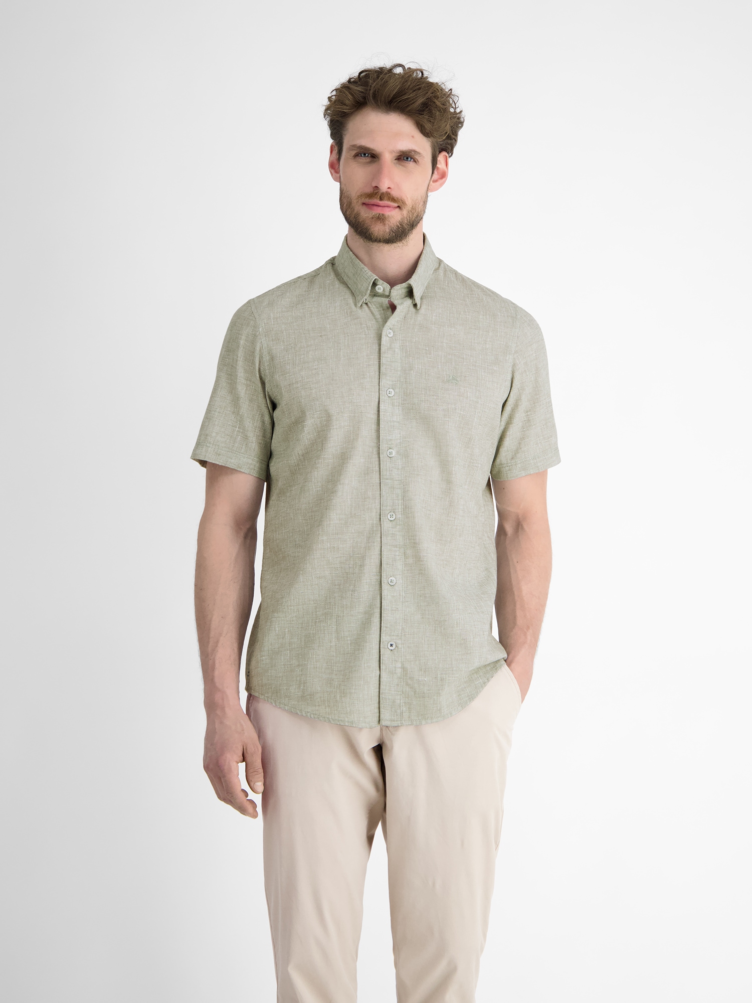 LERROS Kurzarmhemd »LERROS Kurzarmhemd mit verdecktem Button-down-Kragen« LERROS Kurzarmhemd »LERROS Kurzarmhemd mit verdecktem Button-down-Kragen« von Lerros