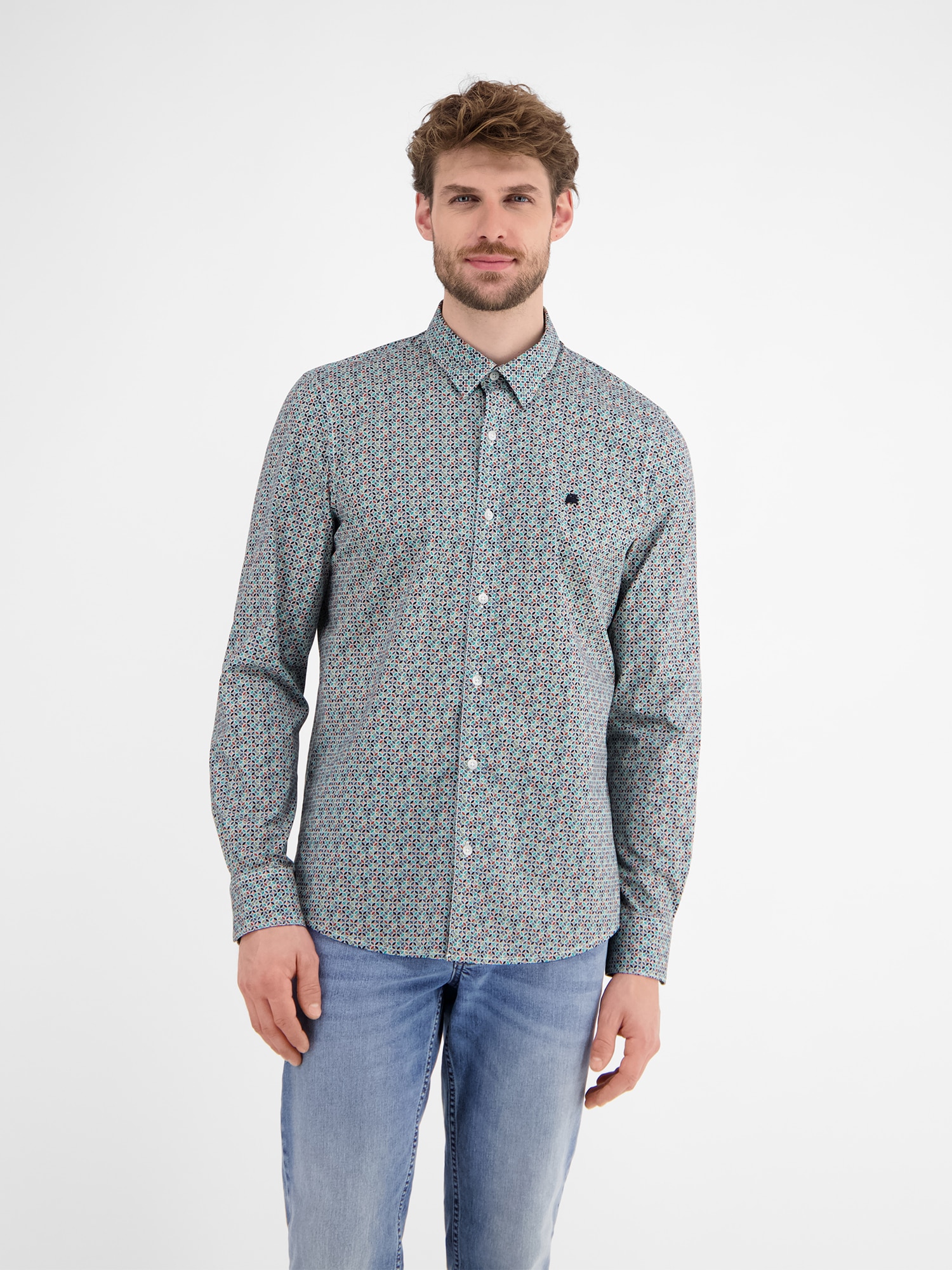 LERROS Langarmhemd »LERROS Langarmhemd mit Print« LERROS Langarmhemd »LERROS Langarmhemd mit Print« von Lerros