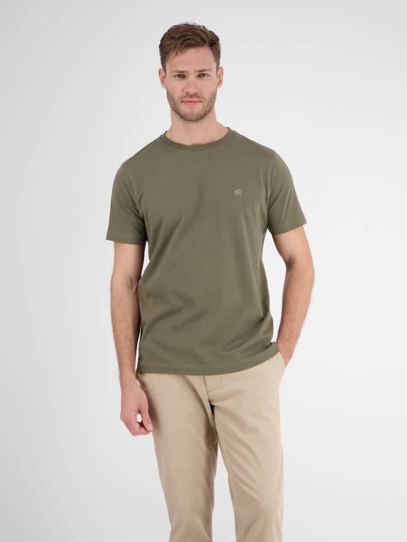 LERROS T-Shirt »LERROS Basic T-Shirt mit Logostitch, unifarben« von Lerros