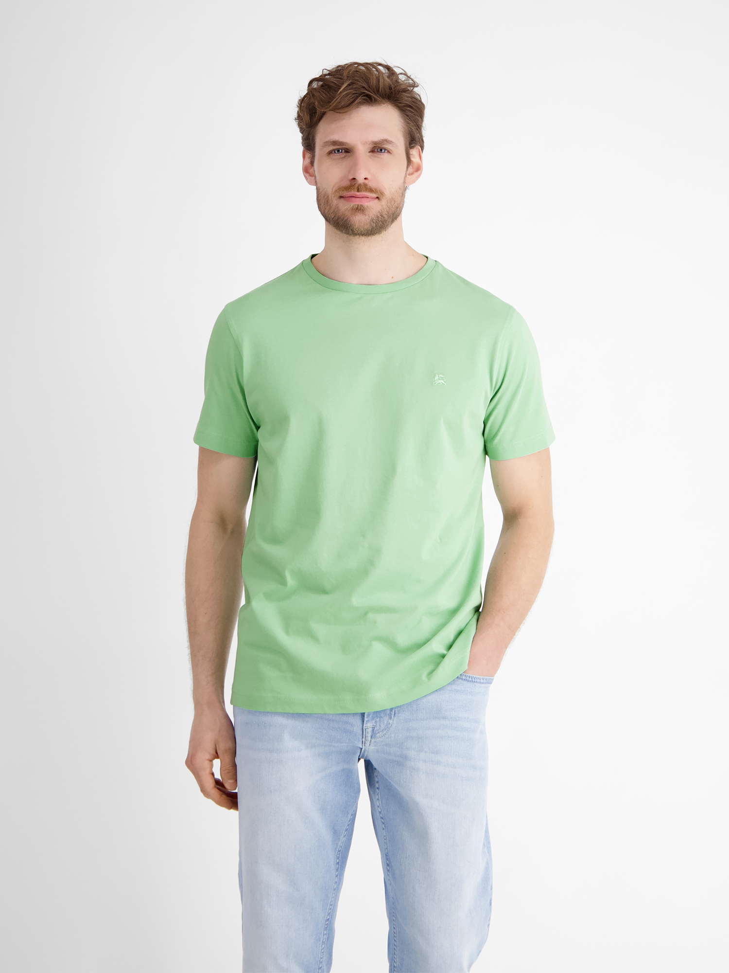 LERROS T-Shirt »LERROS Basic T-Shirt mit Logostitch, unifarben« LERROS T-Shirt »LERROS Basic T-Shirt mit Logostitch, unifarben« von Lerros