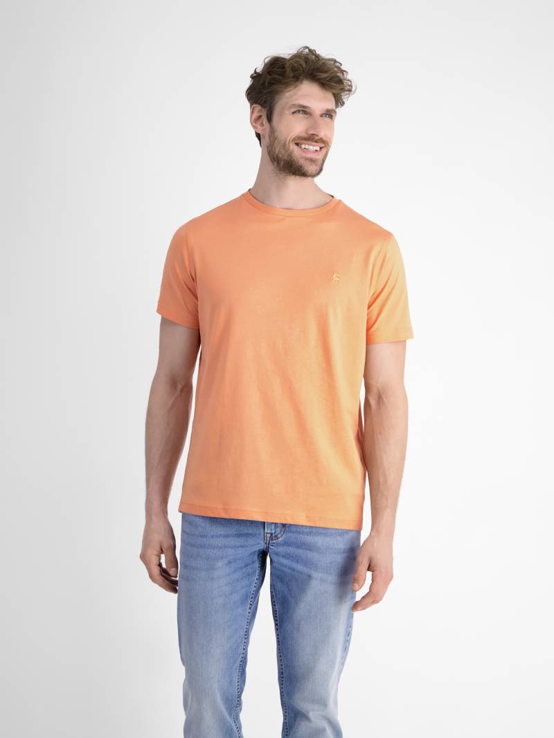 LERROS T-Shirt »LERROS Basic T-Shirt mit Logostitch, unifarben« von Lerros