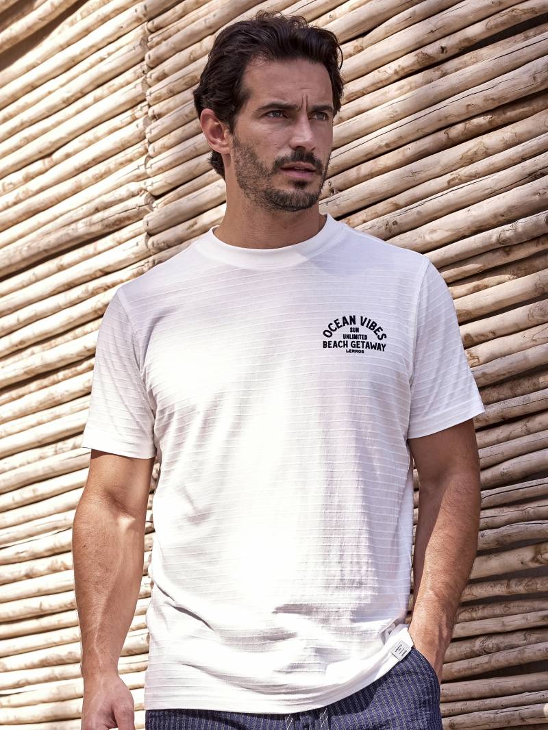 LERROS T-Shirt »LERROS Gestreiftes T-Shirt mit Front und Backprint« von Lerros