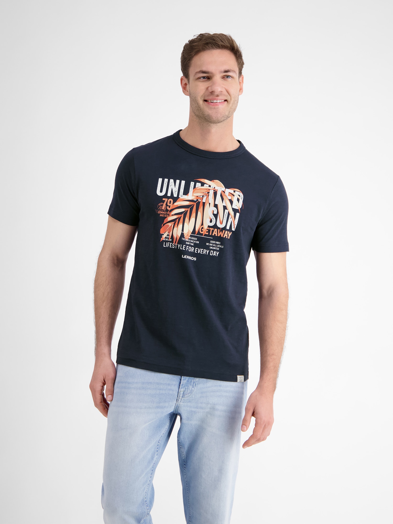 LERROS T-Shirt »LERROS Herren T-Shirt mit Brustprint« von Lerros