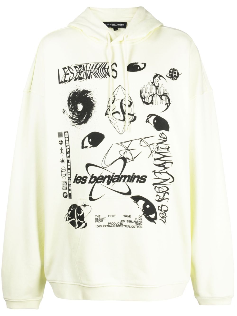 Les Benjamins logo-print cotton hoodie - Yellow von Les Benjamins