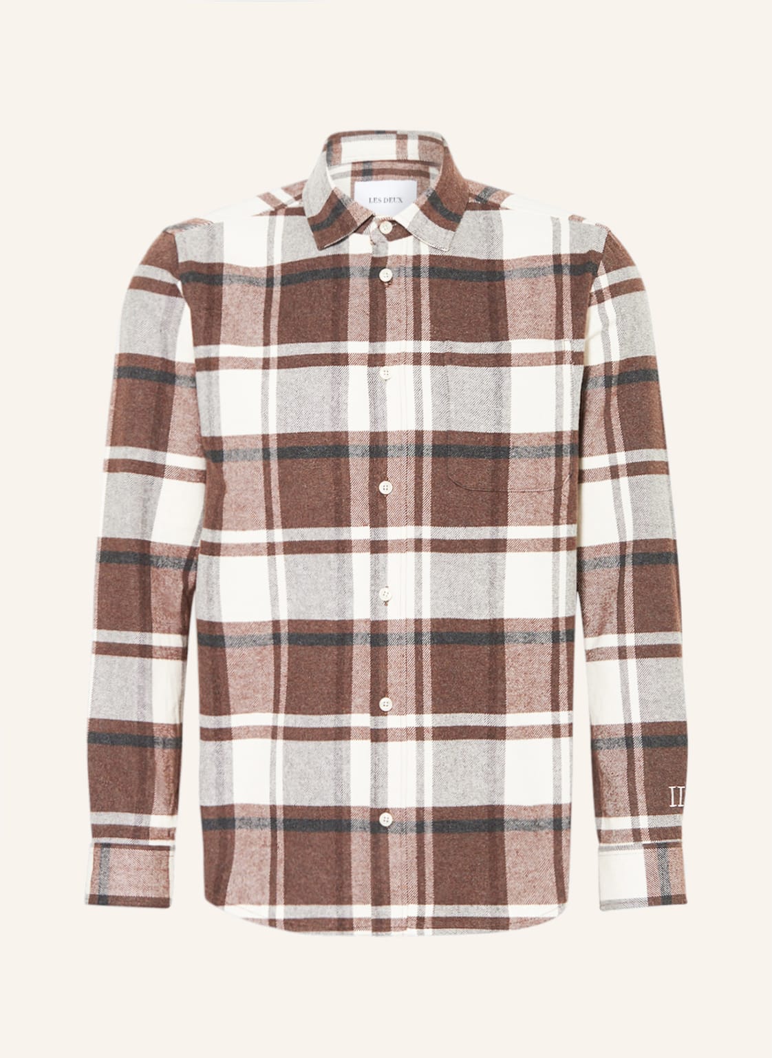 Les Deux Flanell-Overshirt Jeremy braun von Les Deux