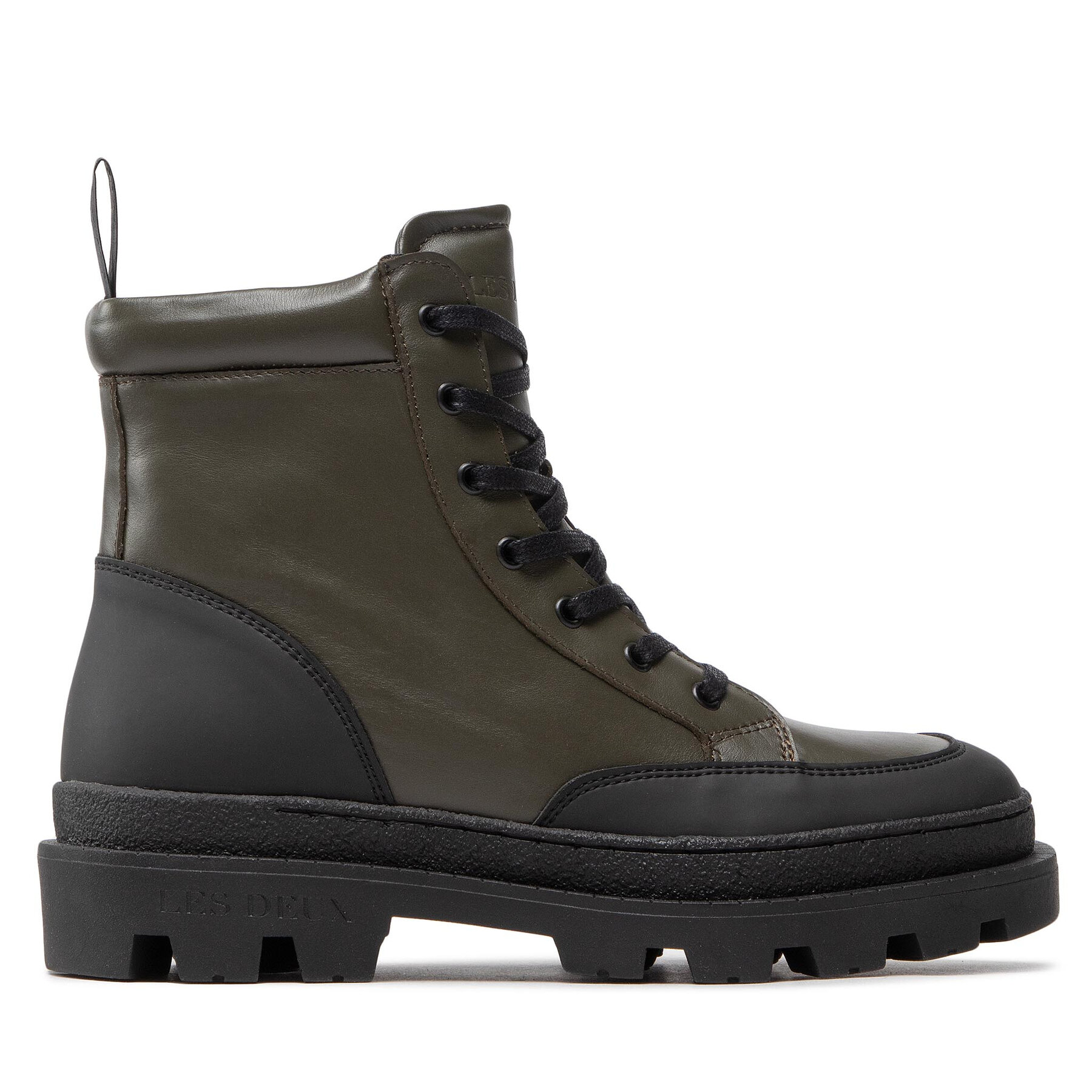 Stiefel Les Deux Tanner Mid-Top Leather Sneaker LDM820022 Olive Night/Black von Les Deux