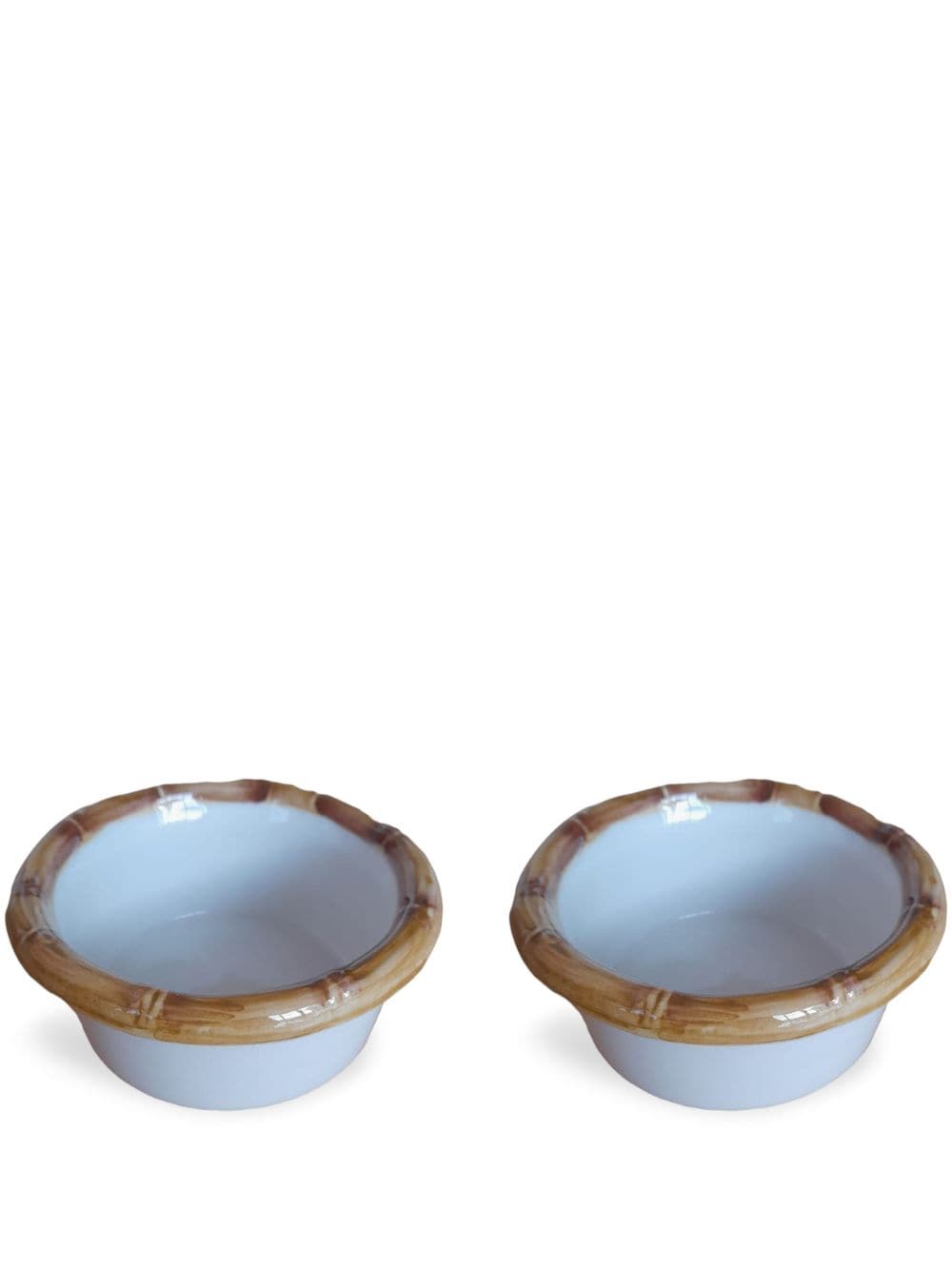 Les-Ottomans Bamboo ceramic starter bowls (set of two) - White von Les-Ottomans