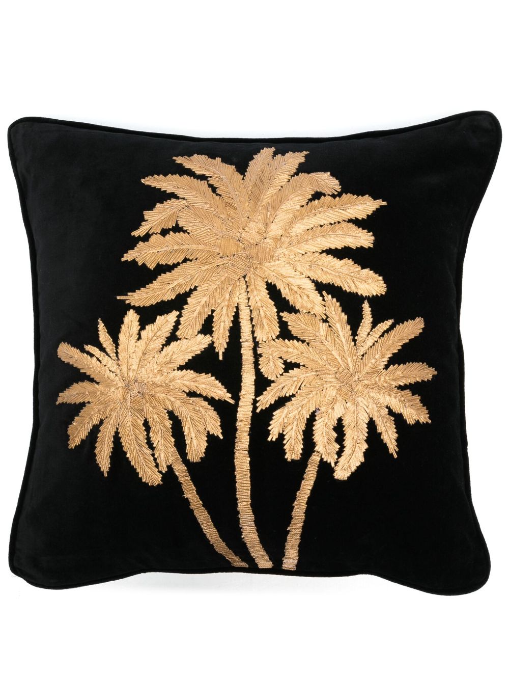 Les-Ottomans x Browns Embroidered Palms velvet cushion (45cm x 45cm) - Black von Les-Ottomans
