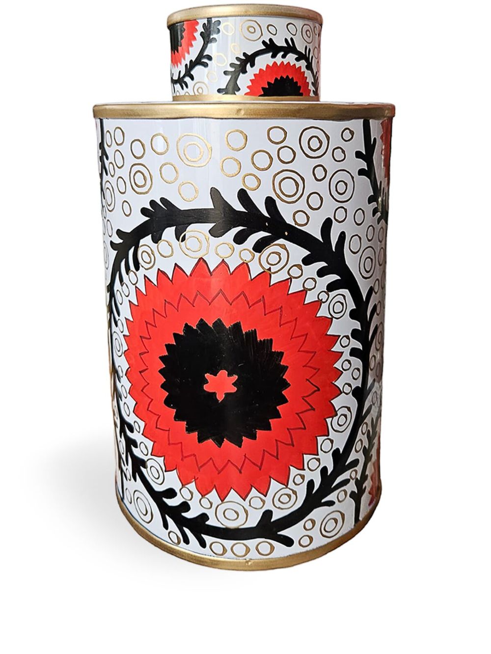 Les-Ottomans geometric-print cylindrical vase (25cm) - White von Les-Ottomans