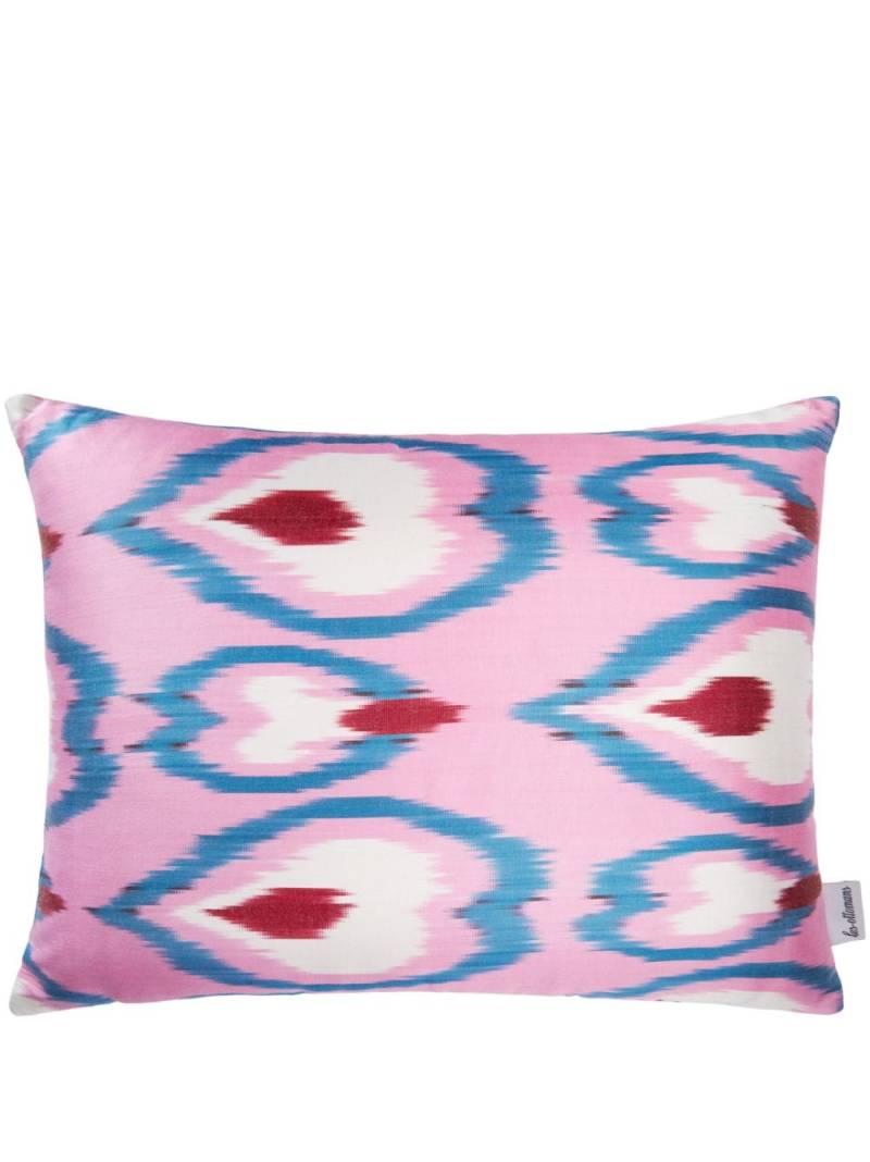 Les-Ottomans graphic-print silk cushion - Pink von Les-Ottomans