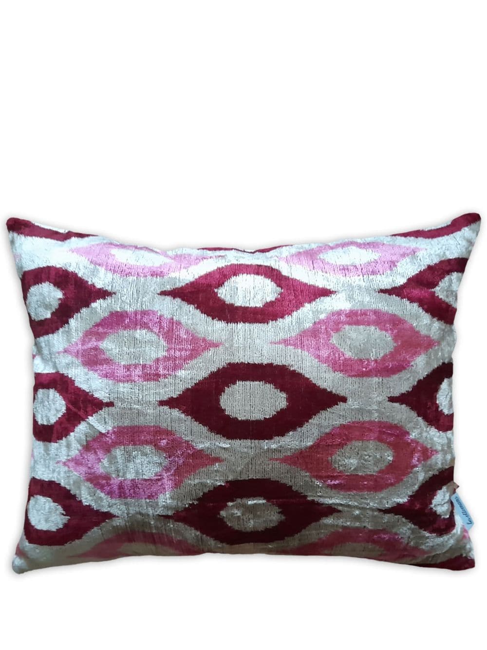 Les-Ottomans ikat-print velvet cushion - Blue von Les-Ottomans