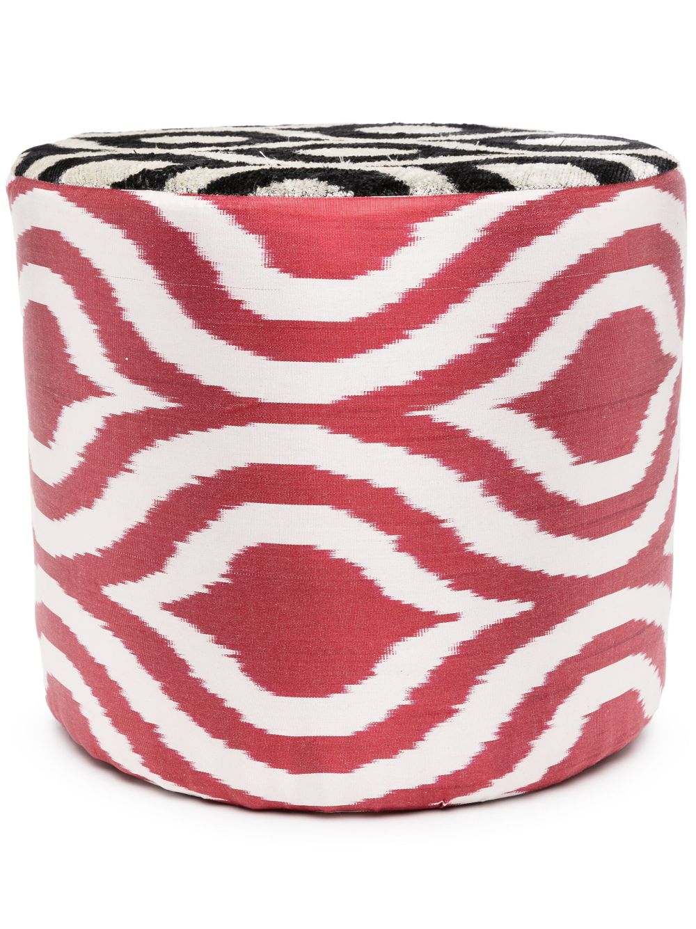 Les-Ottomans mix-pattern velvet pouf - White von Les-Ottomans