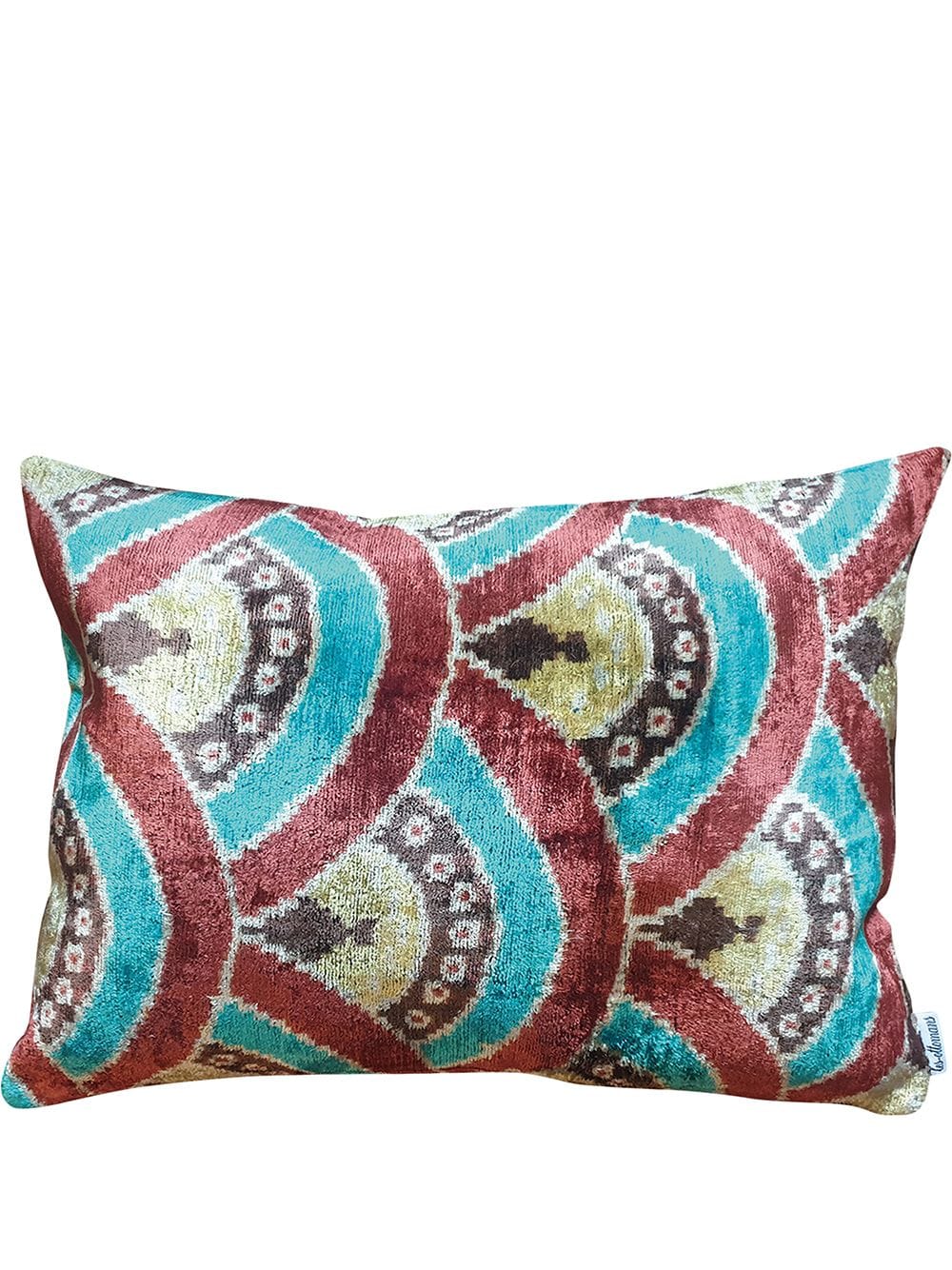 Les-Ottomans jacquard silk velvet-blend cushion - Red von Les-Ottomans