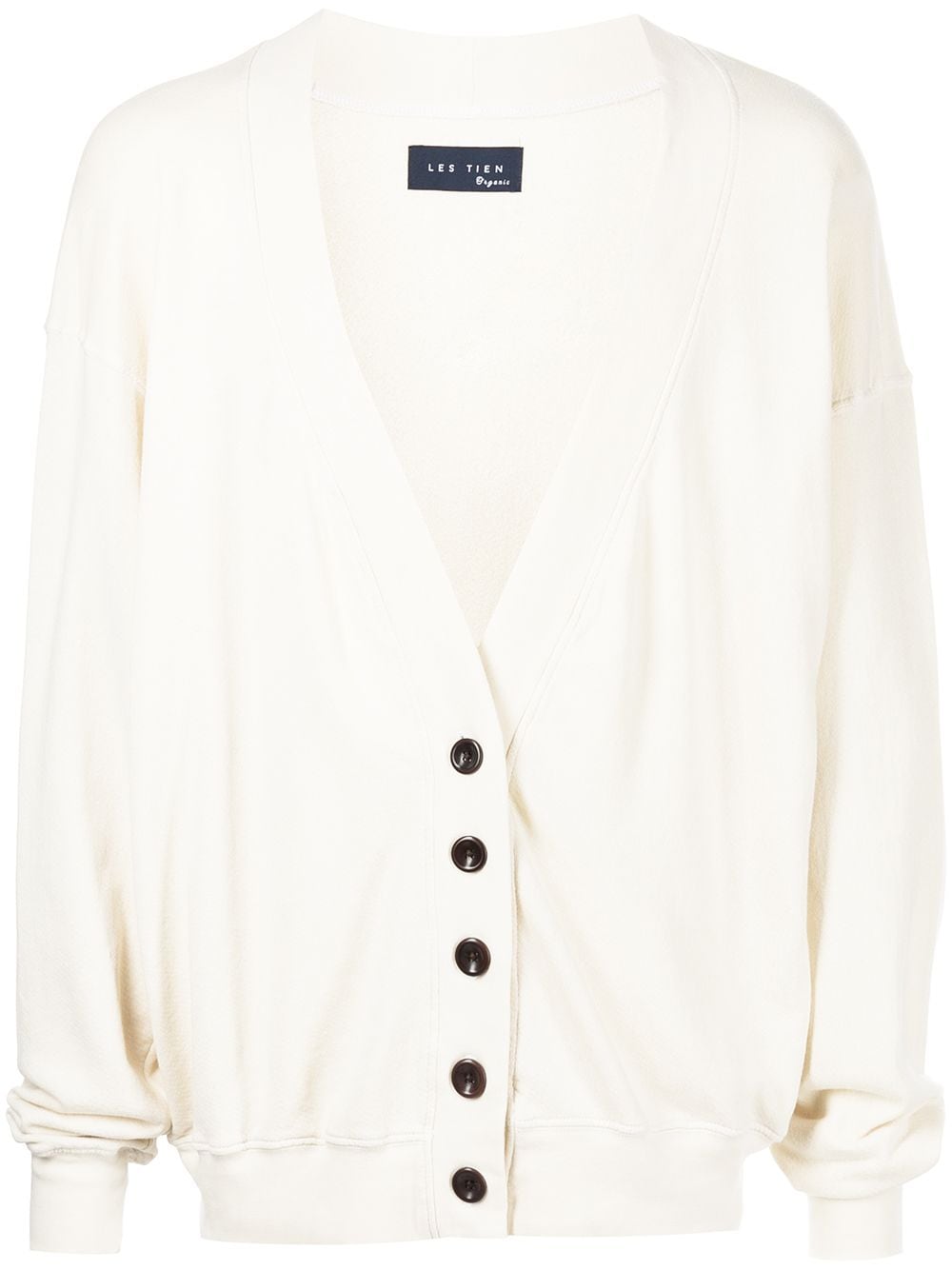 Les Tien v-neck cotton cardigan - White von Les Tien