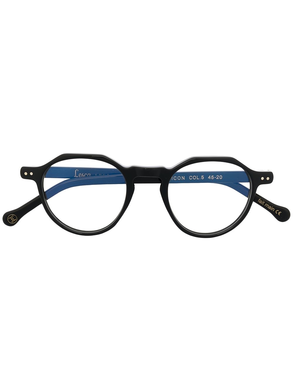 Lesca Icon round frame glasses - Black von Lesca