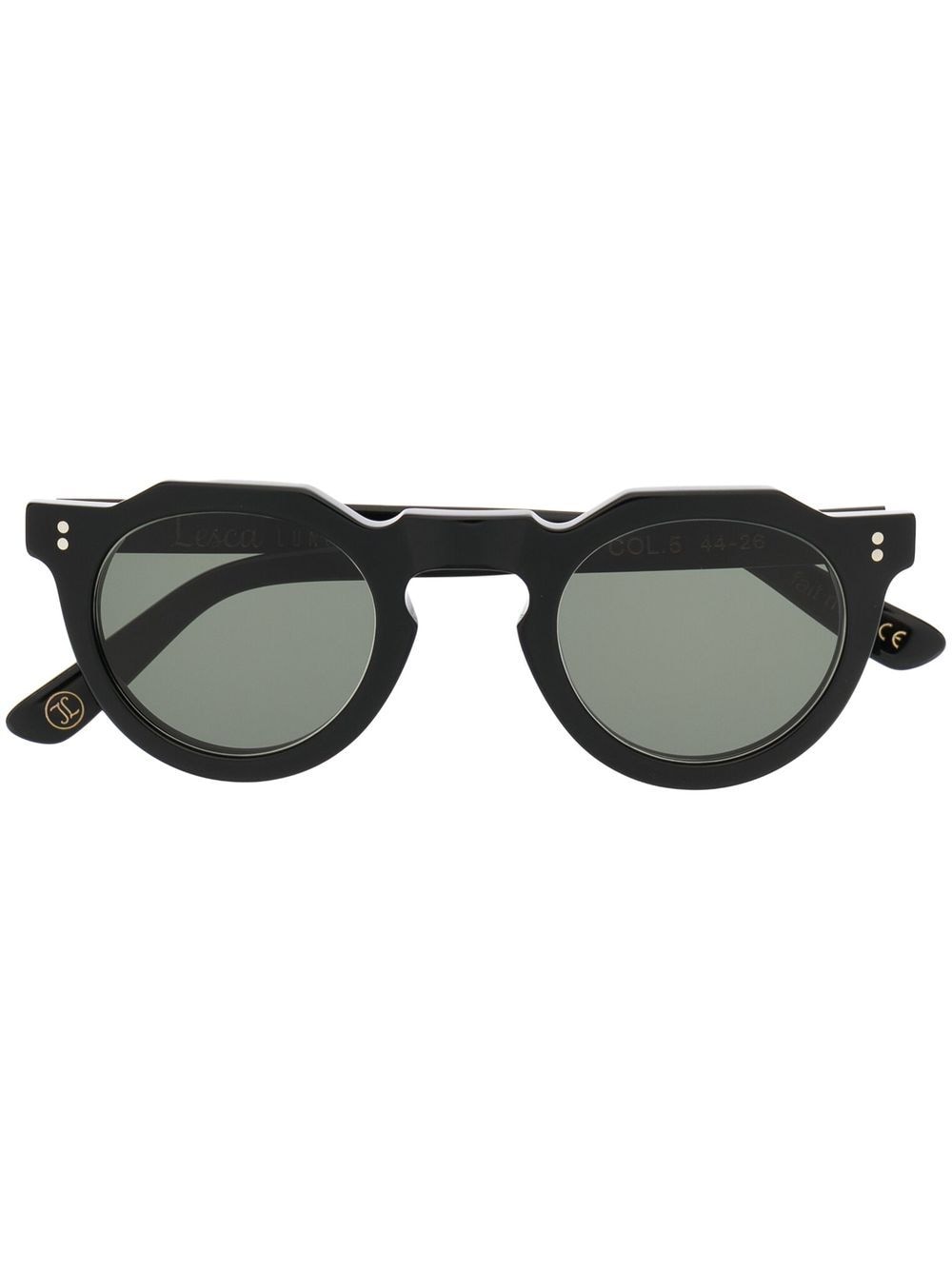 Lesca Pica round-frame sunglasses - Black von Lesca