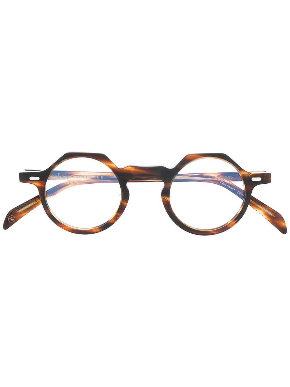 Lesca Yoga round frame glasses - Brown von Lesca