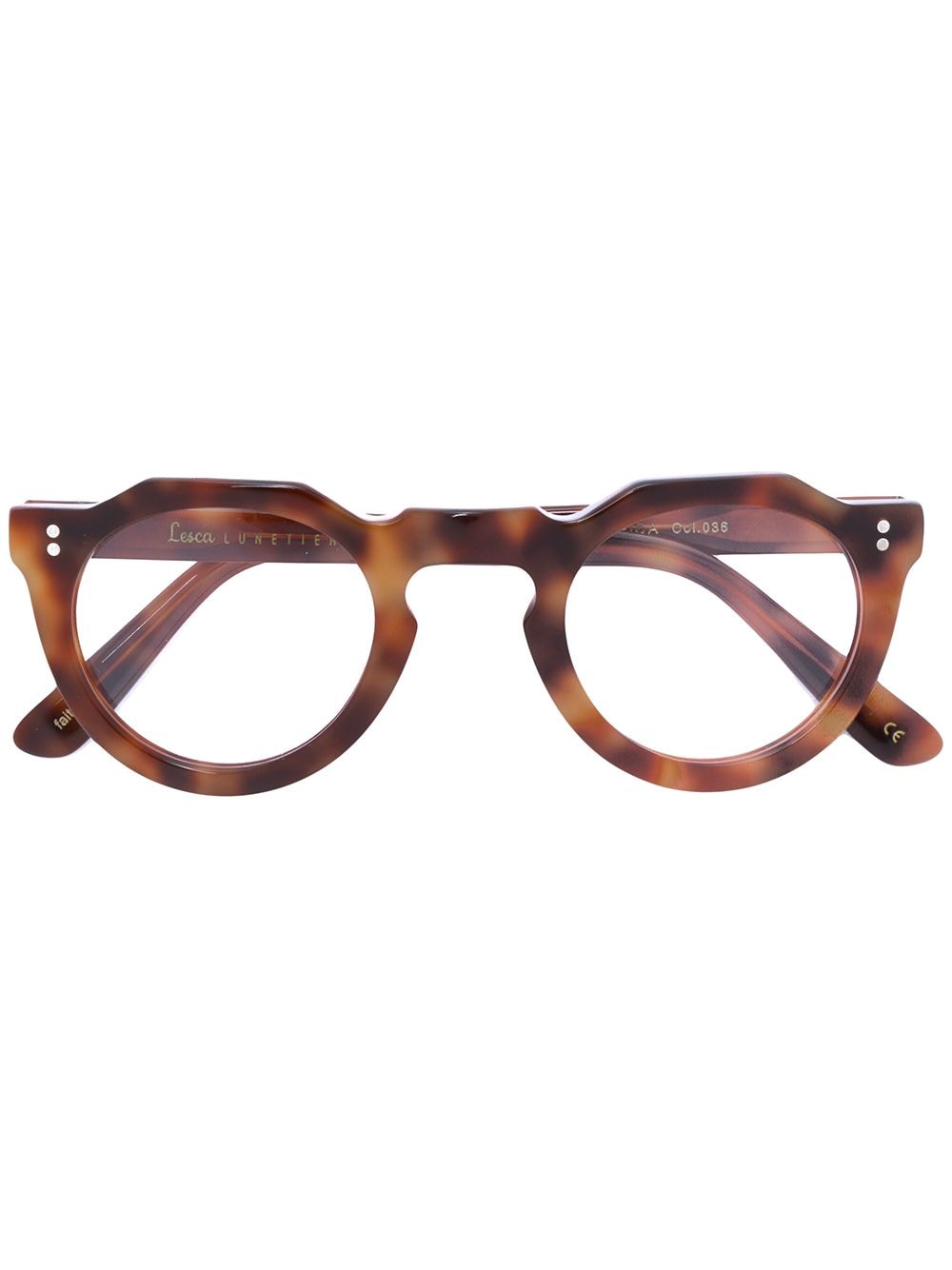 Lesca round tortoiseshell glasses - Brown von Lesca