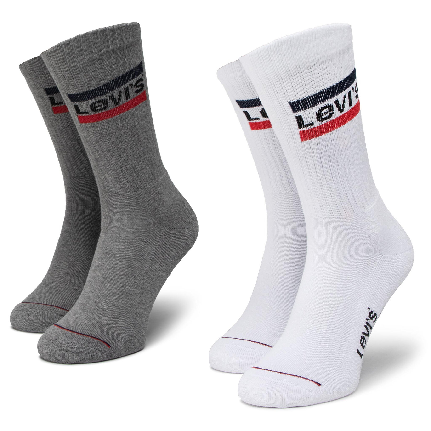 2er-Set hohe Unisex-Socken Levi's® 37157-0151 White/Grey von Levi's®