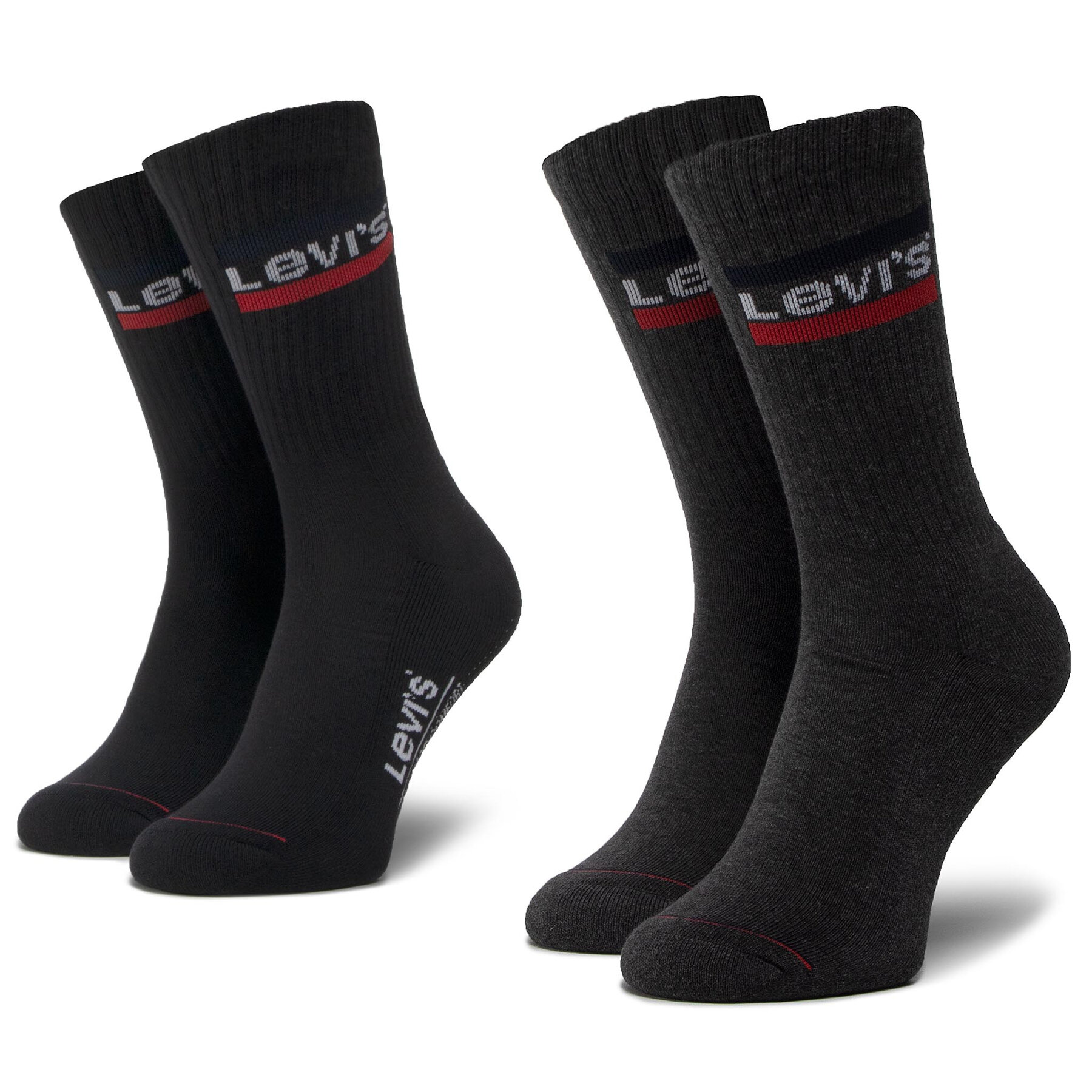 2er-Set hohe Unisex-Socken Levi's® 37157-0153 Mid Grey/Black von Levi's®