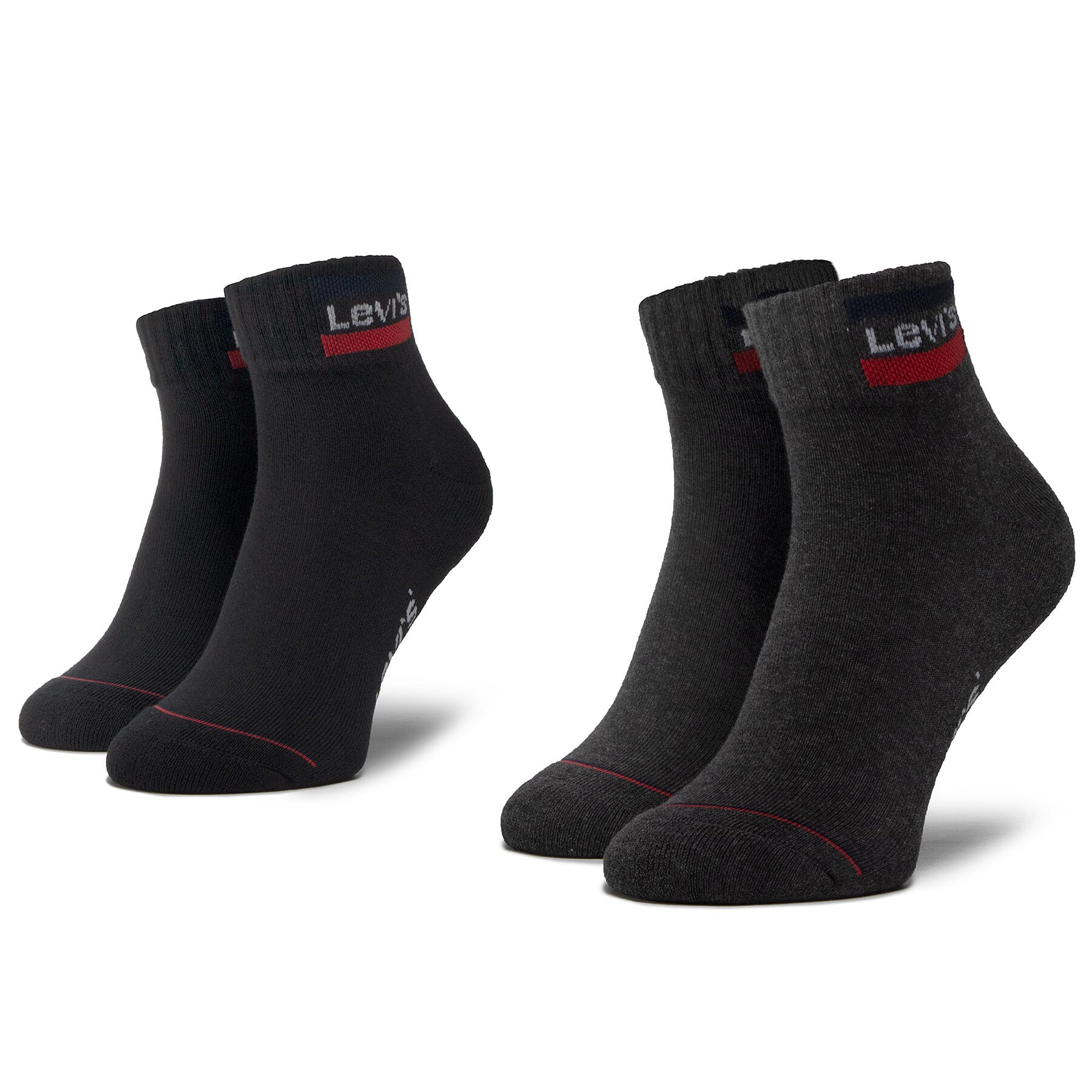 2er-Set niedrige Unisex-Socken Levi's® 37157-0148 Mid Grey/Black von Levi's®