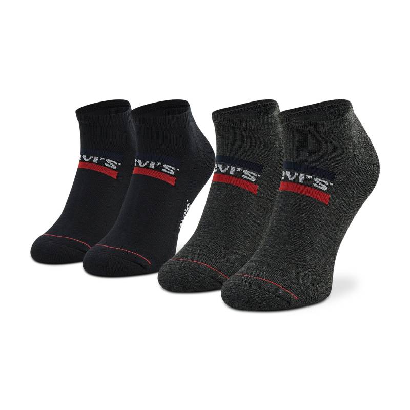 2er-Set niedrige Unisex-Socken Levi's® 701219507 Mid Grey/Black von Levi's®