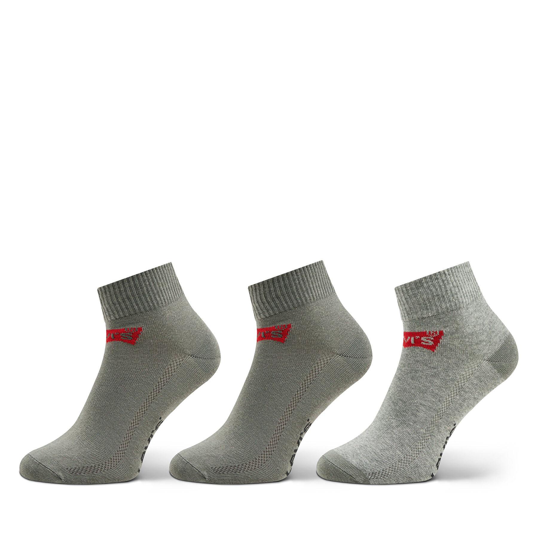 3er-Set niedrige Herrensocken Levi's® 37157-0179 Middle Grey Melange von Levi's®