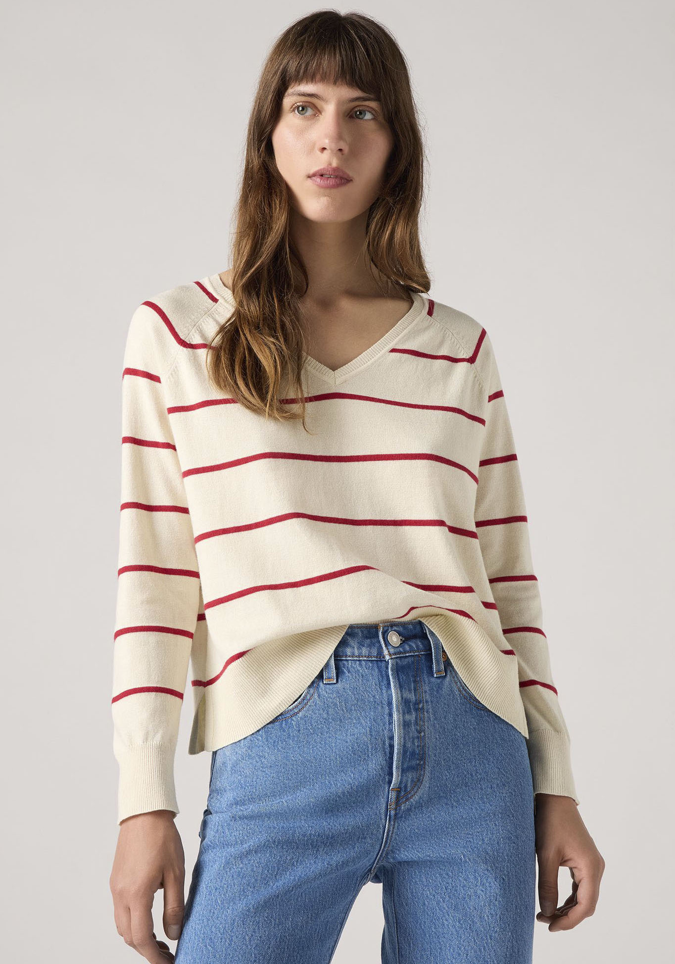 Levi's® Longpullover »PETAL VNECK SWEATER«, mit Rippbündchen von Levi's®