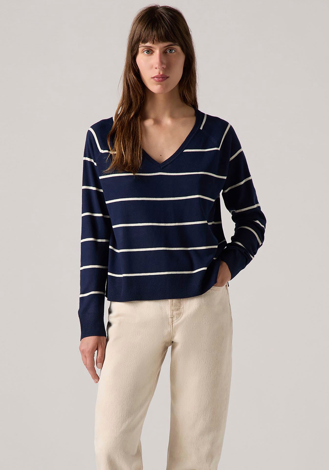 Levi's® Longpullover »PETAL VNECK SWEATER«, mit Rippbündchen von Levi's®