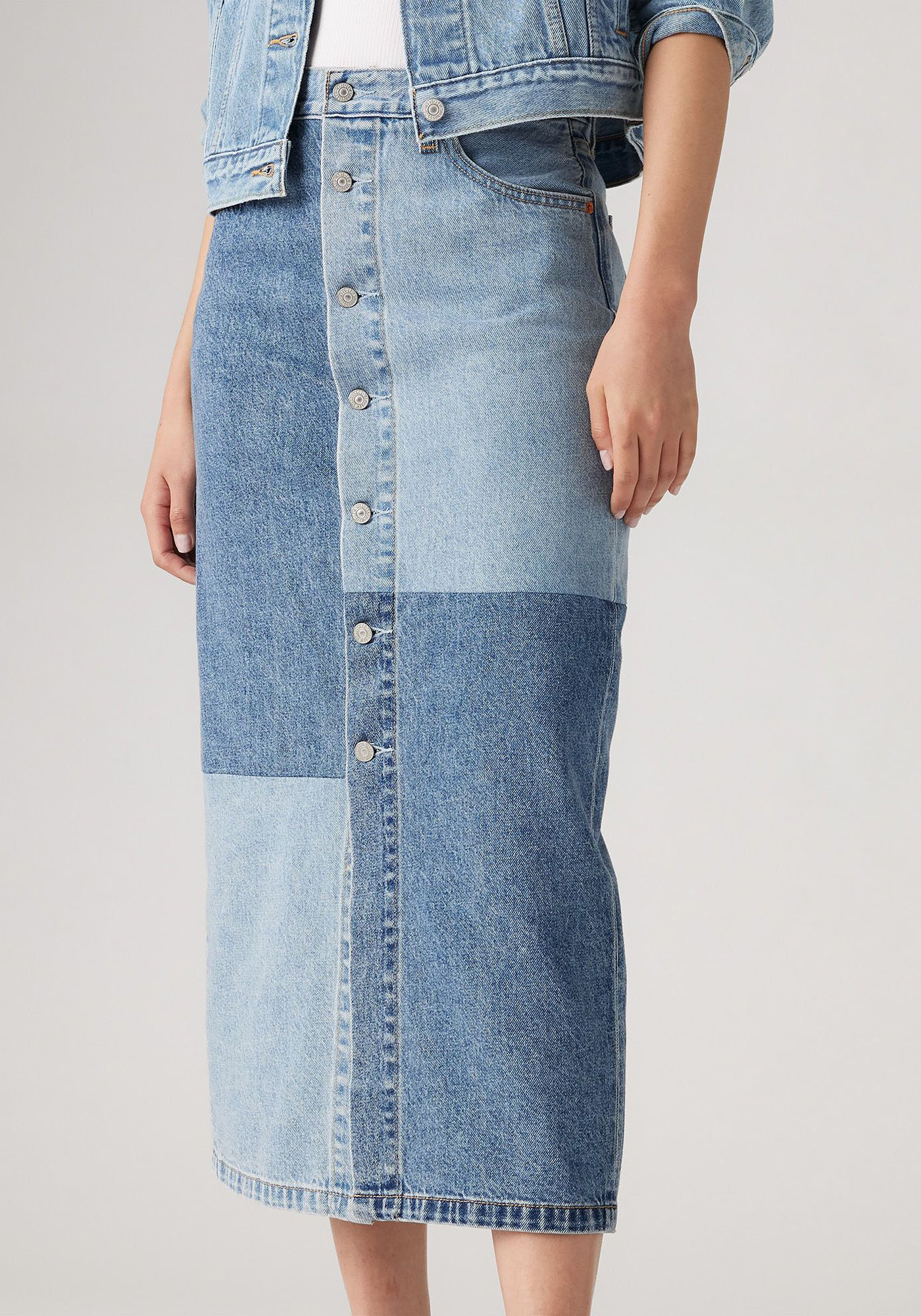 Levi's® Midirock »BUTTON MIDI SKIRT PAT«, mit Knopfleiste von Levi's®