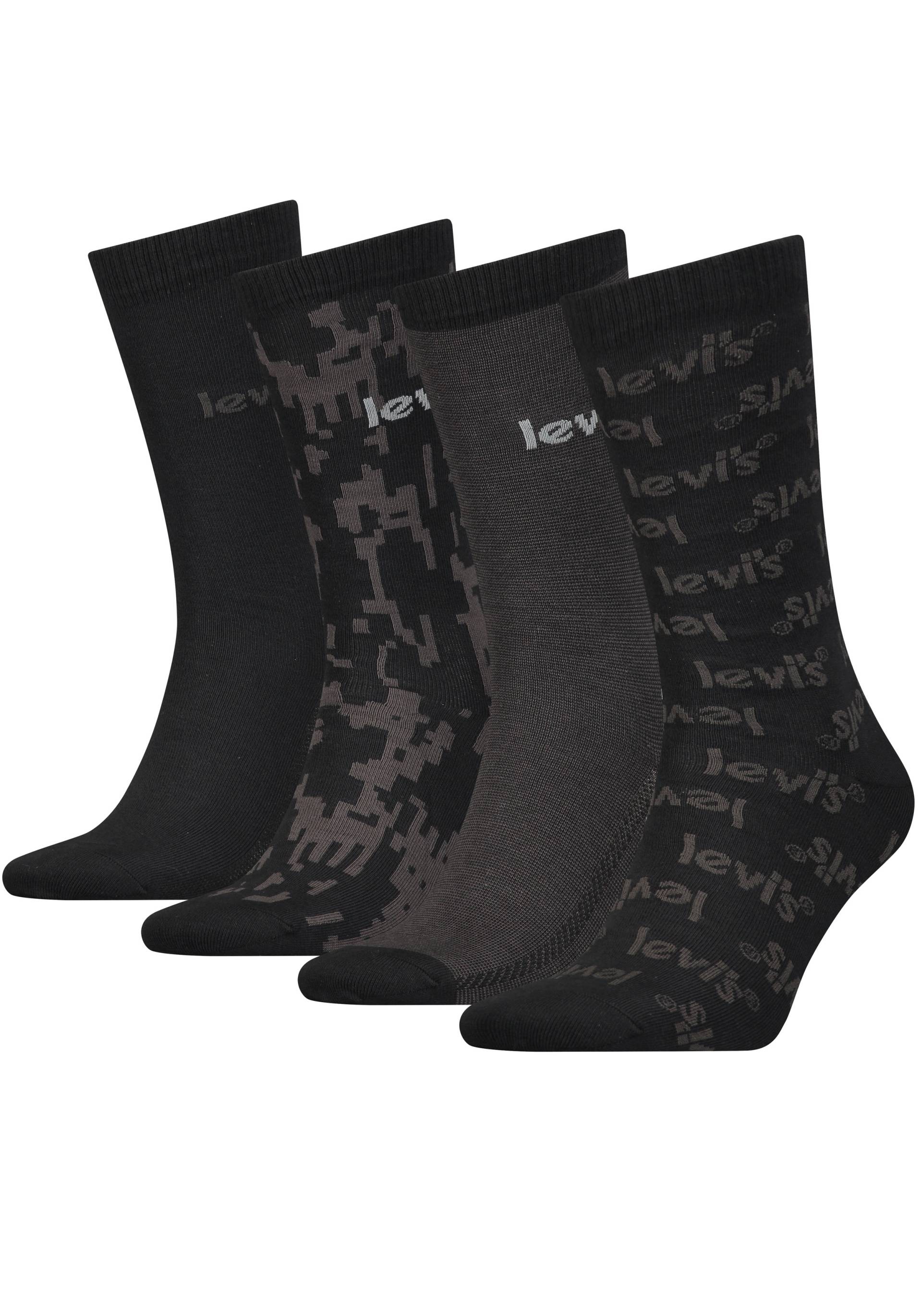 Levi's® Socken, (Packung, 4 Paar), Gemustert, Logostickerei allover, meliert von Levi's®