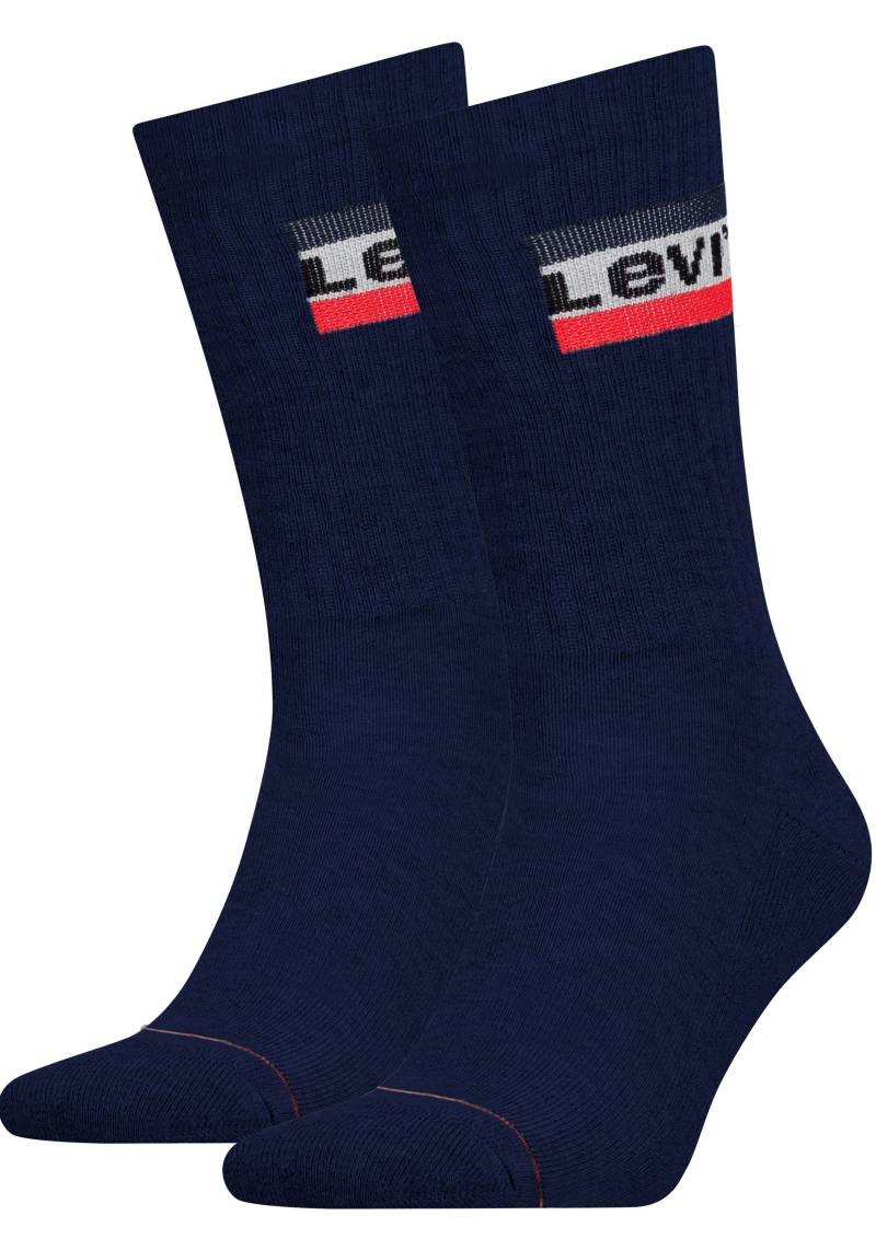 Levi's® Socken »LEVIS REGULAR CUT SPRTWR LOGO 2P«, (Packung, 2 Paar, 2er Pack), mit breitem Logobund von Levi's®