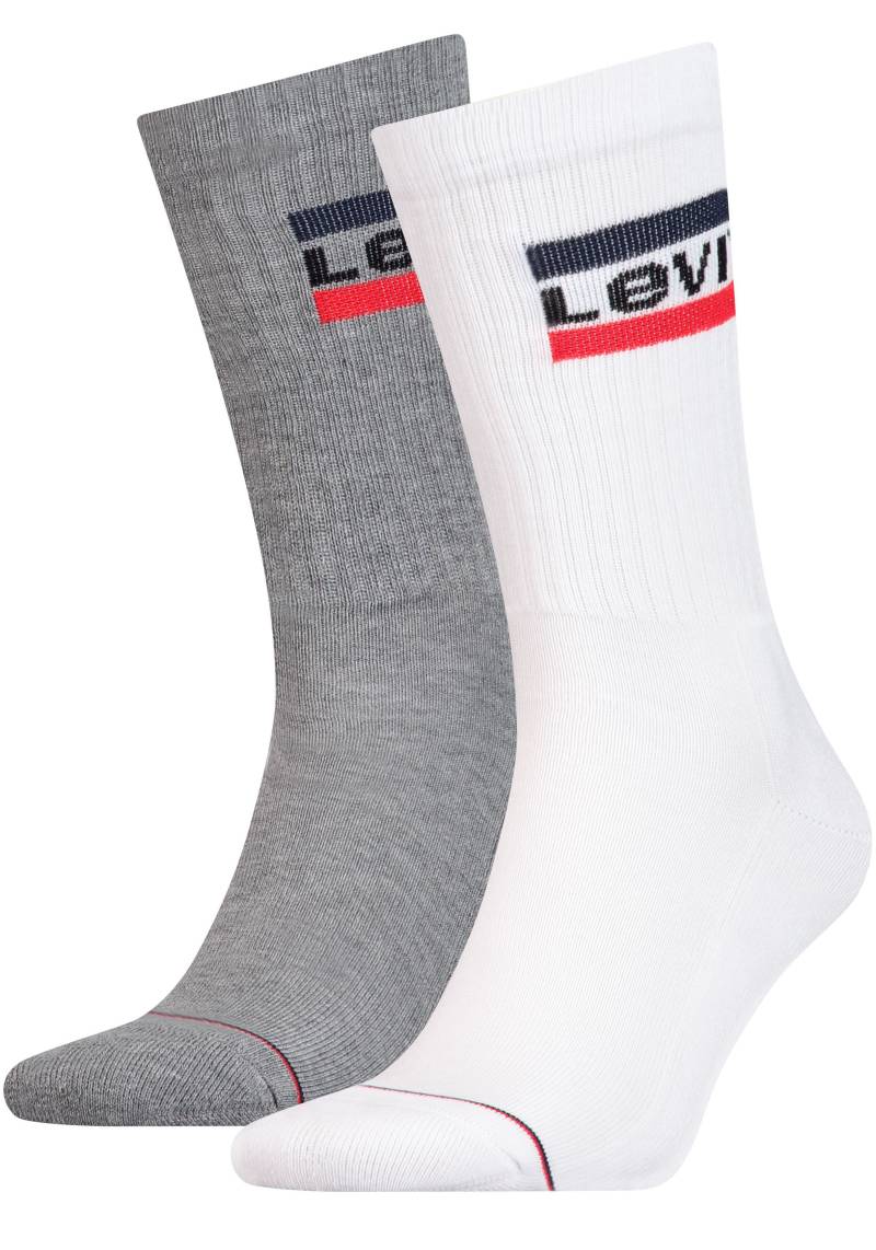 Levi's® Socken »LEVIS REGULAR CUT SPRTWR LOGO 2P«, (Packung, 2 Paar, 2er Pack), mit breitem Logobund von Levi's®