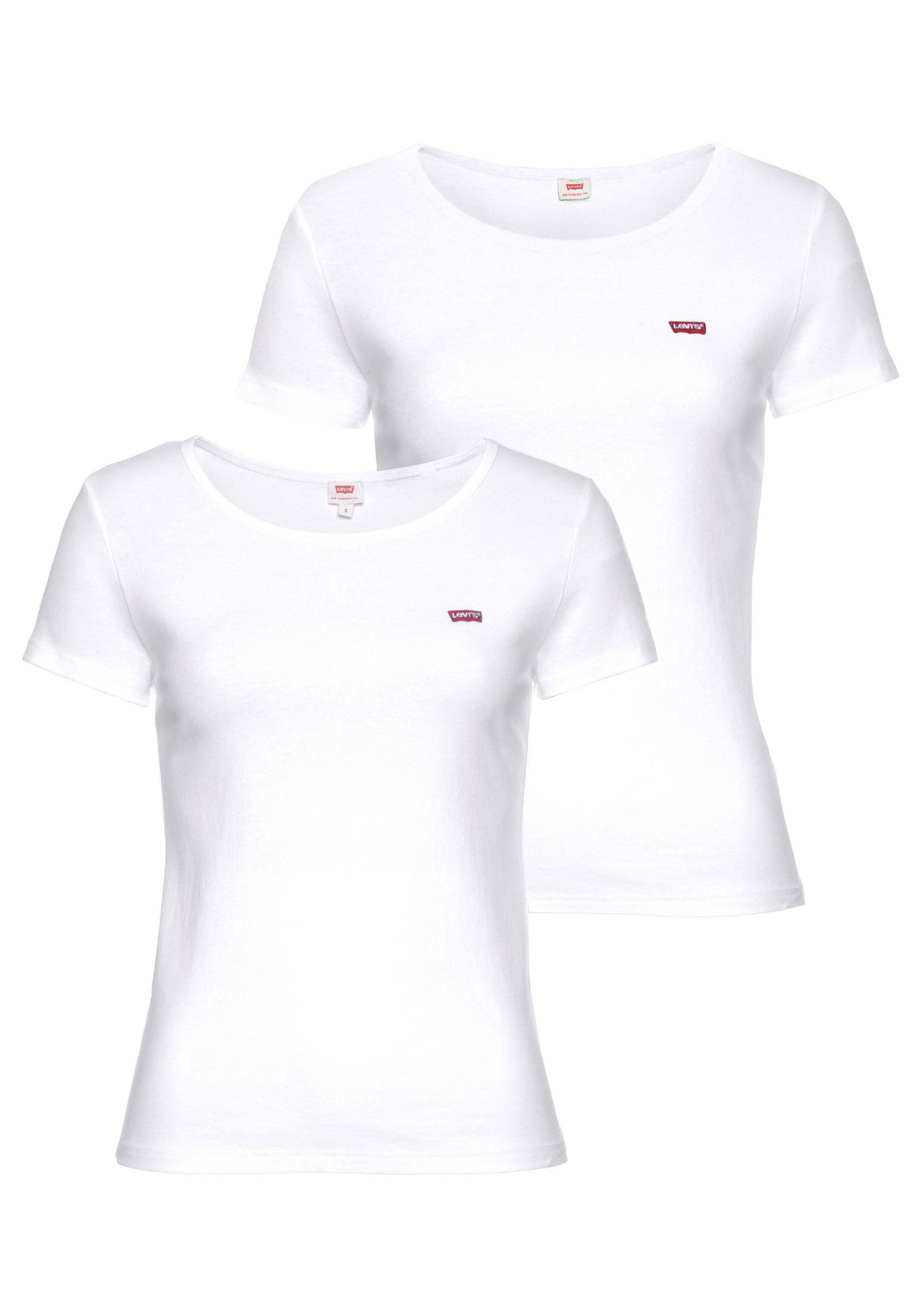 Levi's® T-Shirt »Mini-Logo«, (2 tlg., 2er-Pack), mit kleiner Markenlogo-Stickerei auf der Brust von Levi's®