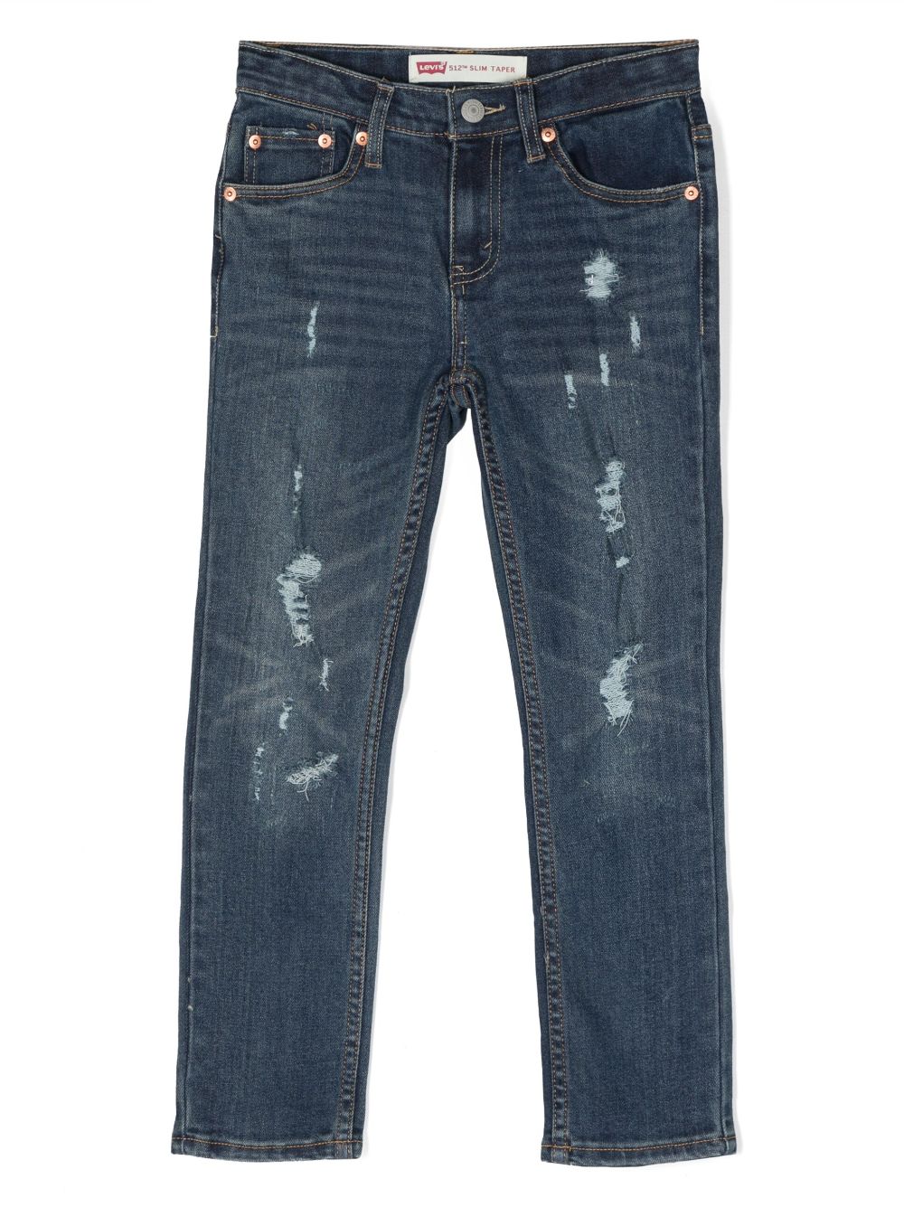 Levi's Kids distressed-finish straight-leg jeans - Blue von Levi's Kids