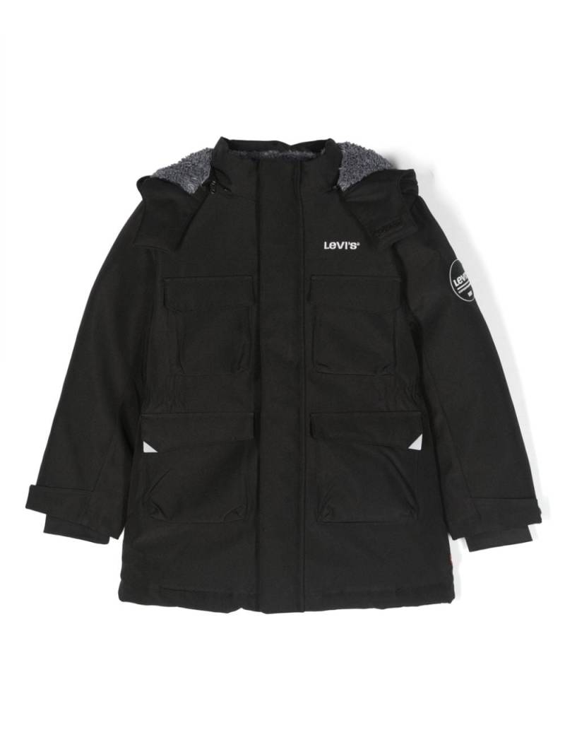 Levi's Kids logo-patch hooded jacket - Black von Levi's Kids