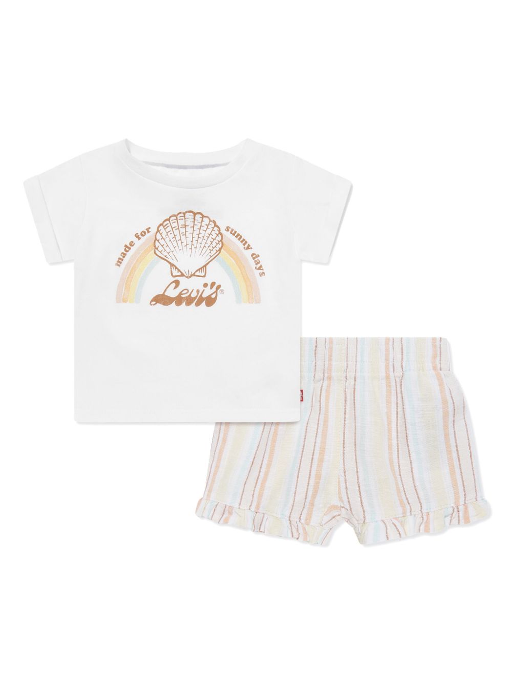 Levi's Kids shell-print T-shirt and short set - Neutrals von Levi's Kids