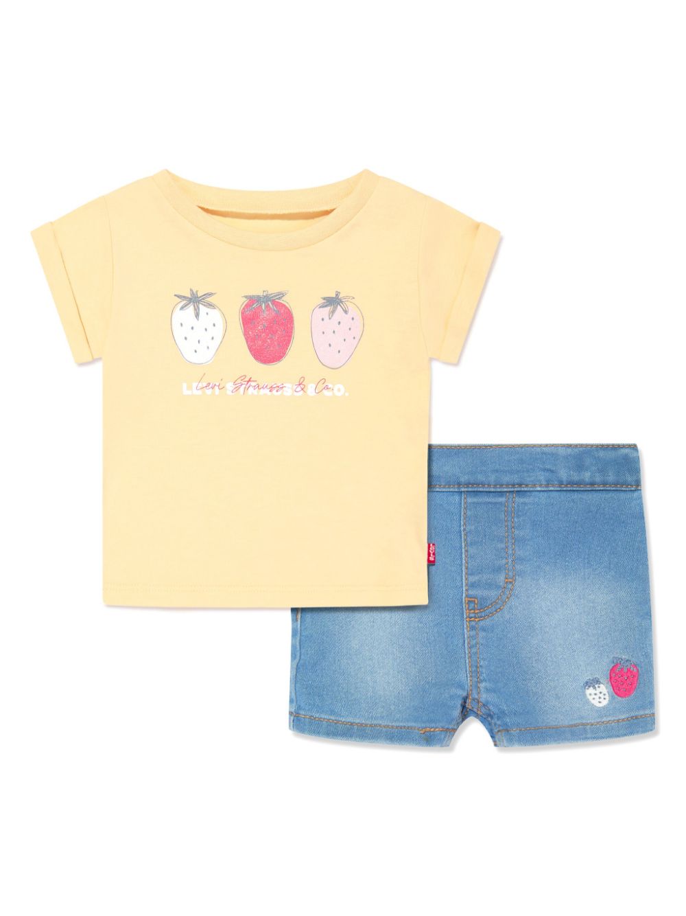 Levi's Kids strawberry-print T-shirt and shorts set - Blue von Levi's Kids