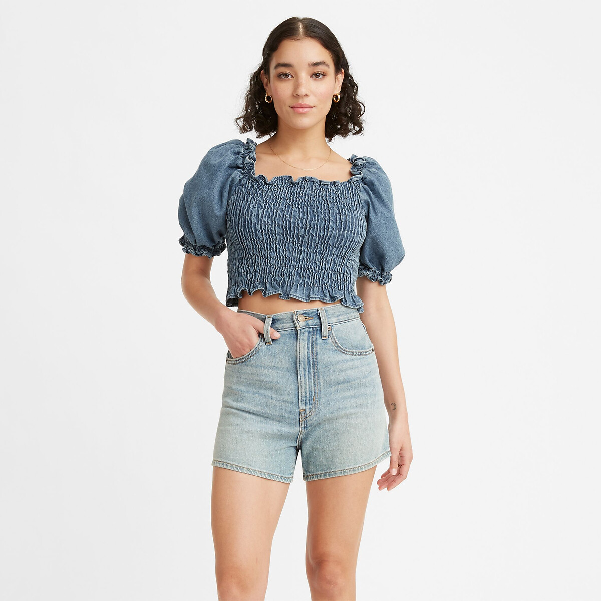 Kurze Bluse mit Ballonärmeln von Levi's