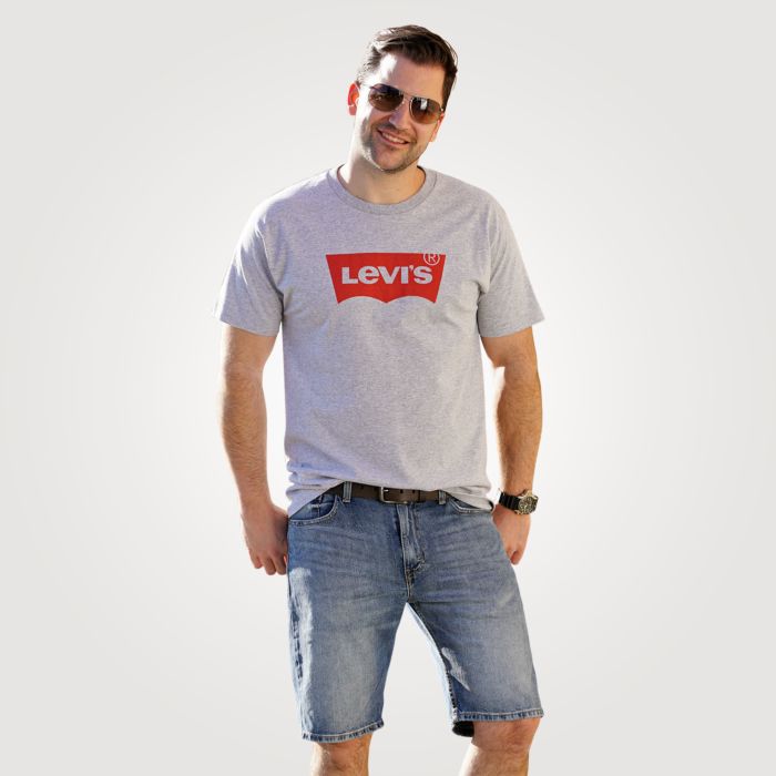 Levi's® Herren T-Shirt mit Logo, grau meliert, XL von Levi's