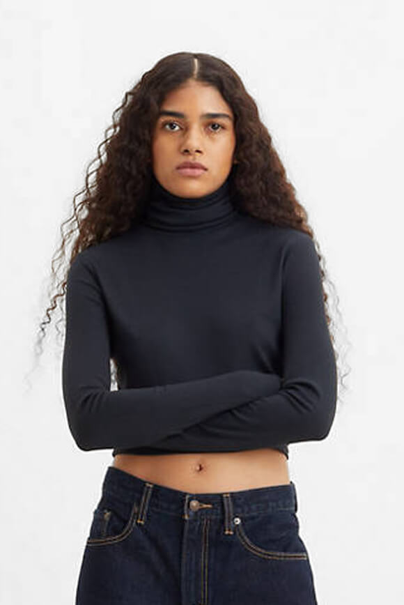 Levi's Geripptes Crop Langarmshirt | Schwarz | Damen  | M von Levi's