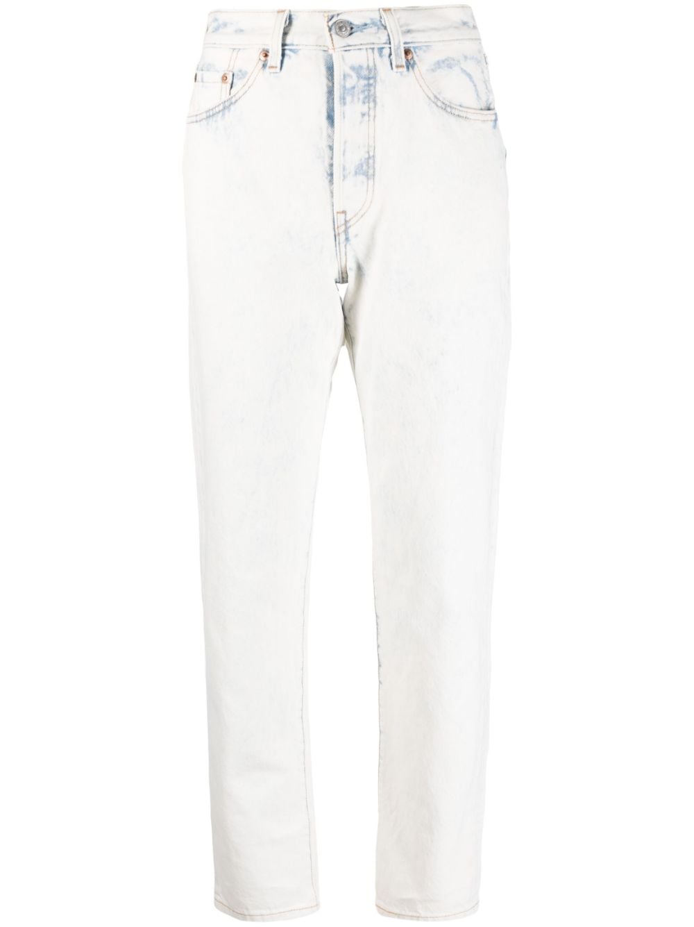 Levi's bleached-effect tapered jeans - White von Levi's